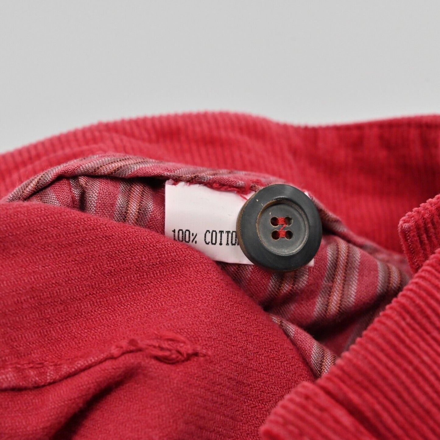 MALIPARMI Pants Womens Size 46 US L Corduroy Rose Red Trousers Retro Italy NEW