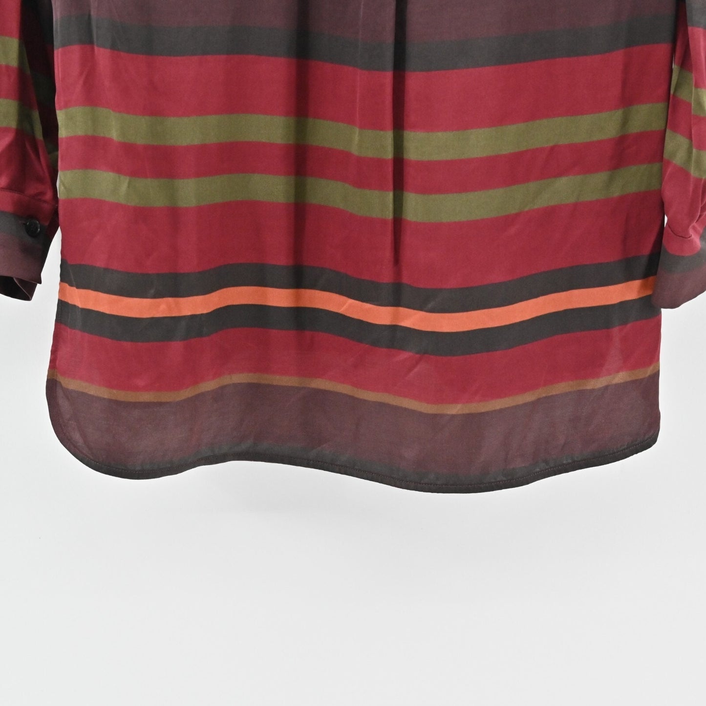 LAFAYETTE 148 Womens Top Size XS Prisha Autumn Stripe Tunic Blouse Rust Capsule