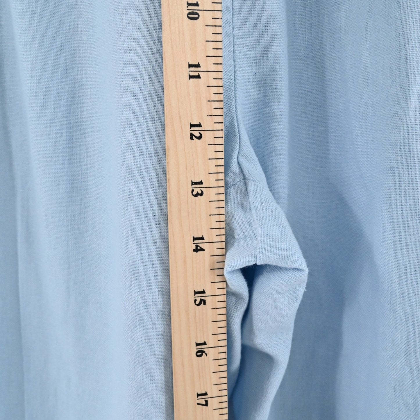 Zara Womens Blue Wide Leg Pants Size L Drawstring Waist High Rise Linen Blend