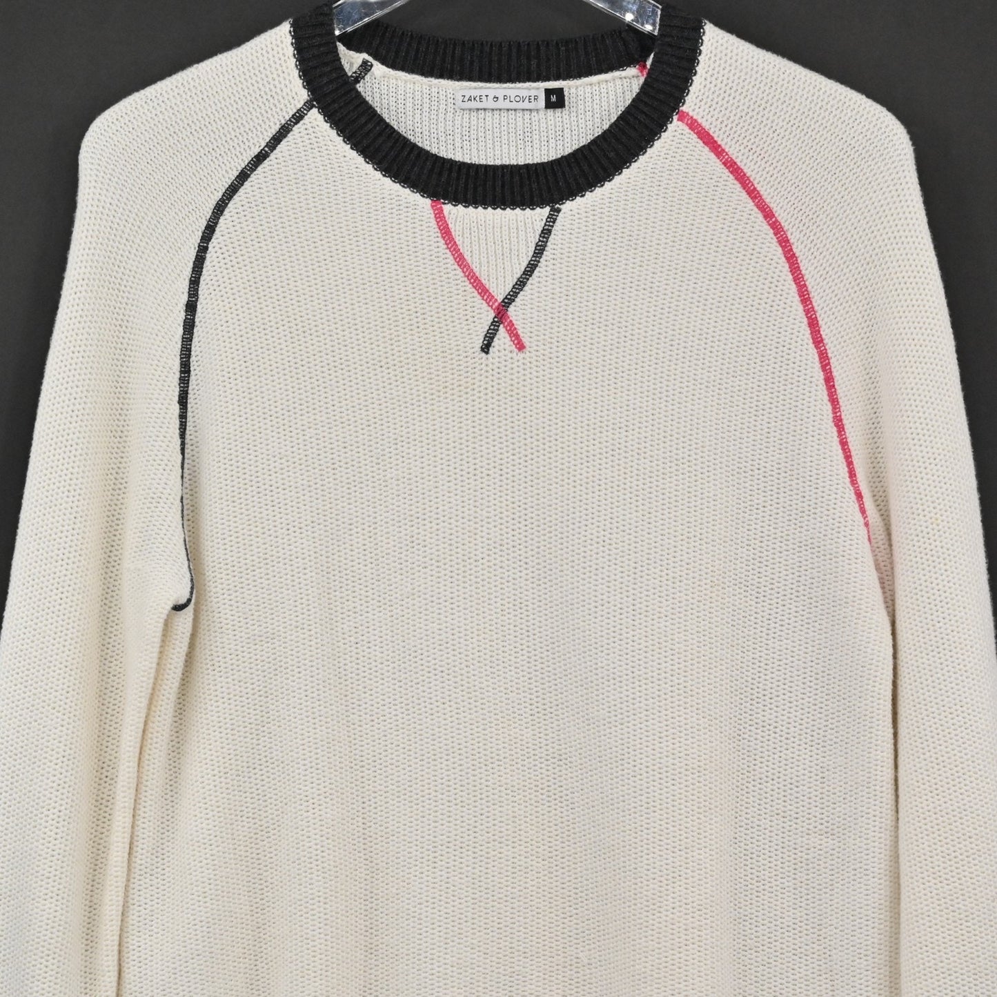 Zaket Plover Womens Cashmere Sweater Size M Knit Raglan Color Block Cozy Soft