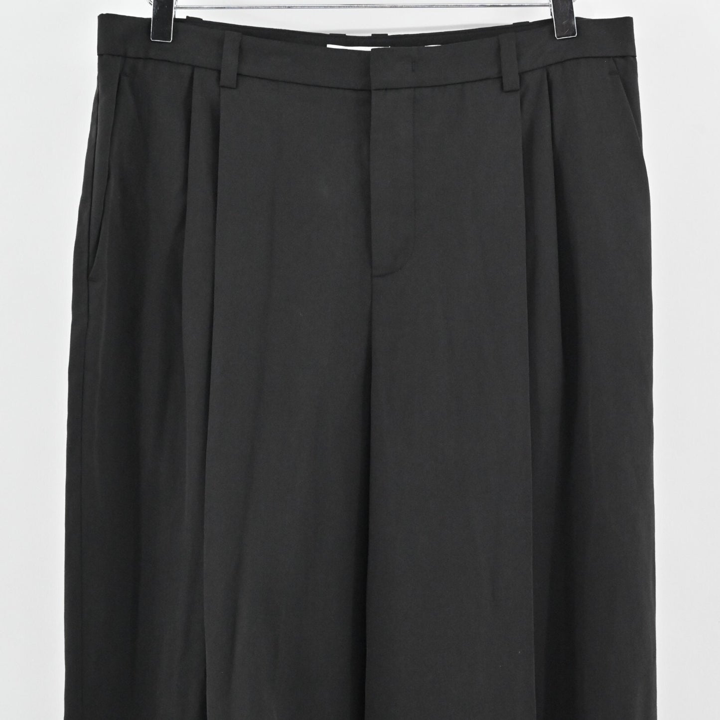 VINCE Pleated Pants Womens Sz 10 Solid Black Wide Leg High Rise Classic Trouser