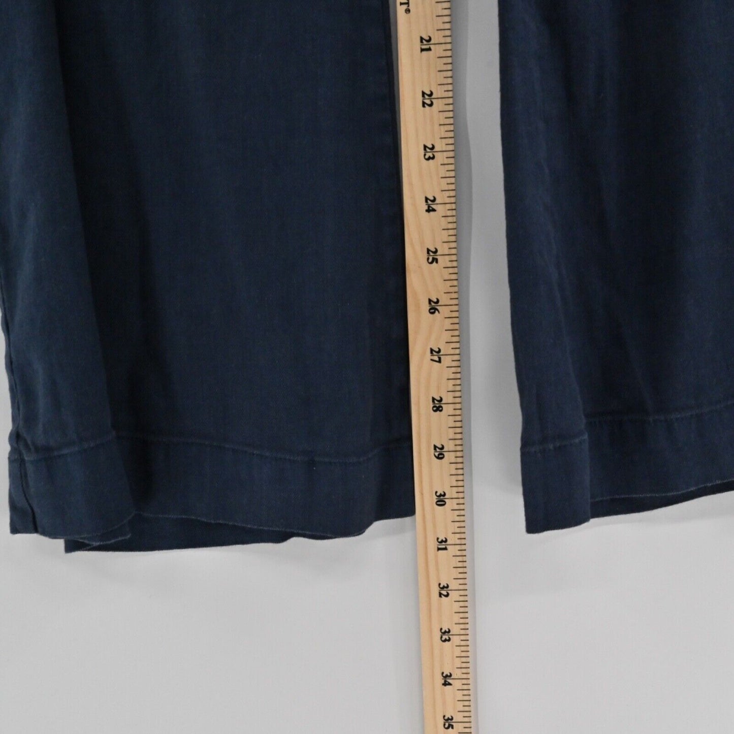 ANTHROPOLOGIE Pants Womens Size 4 Navy Blue Linen Blend High Rise Flare Wide Leg