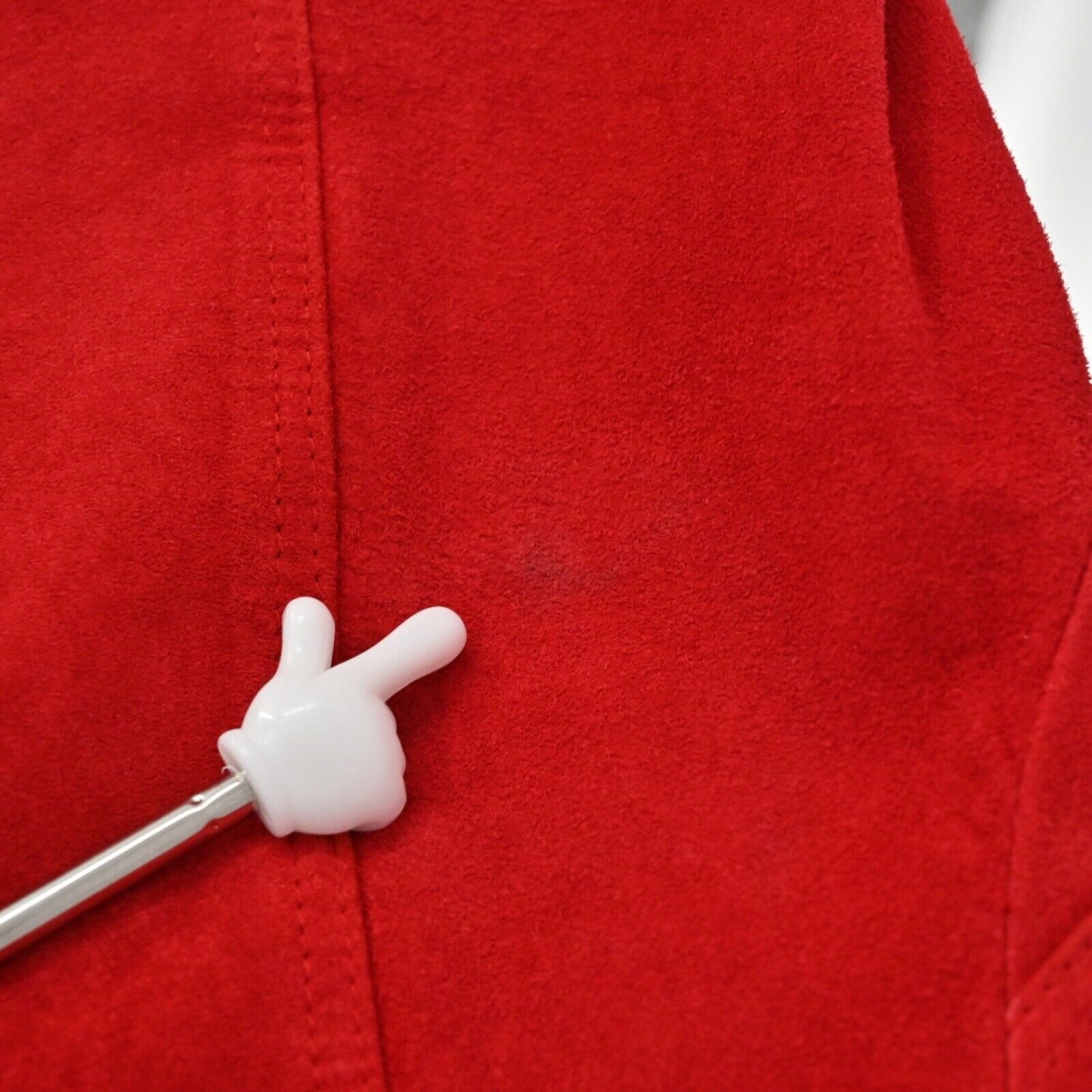LIZ CLAIBORNE Jacket Womens Size M Suede Leather Red Button Front Retro 00s Y2K