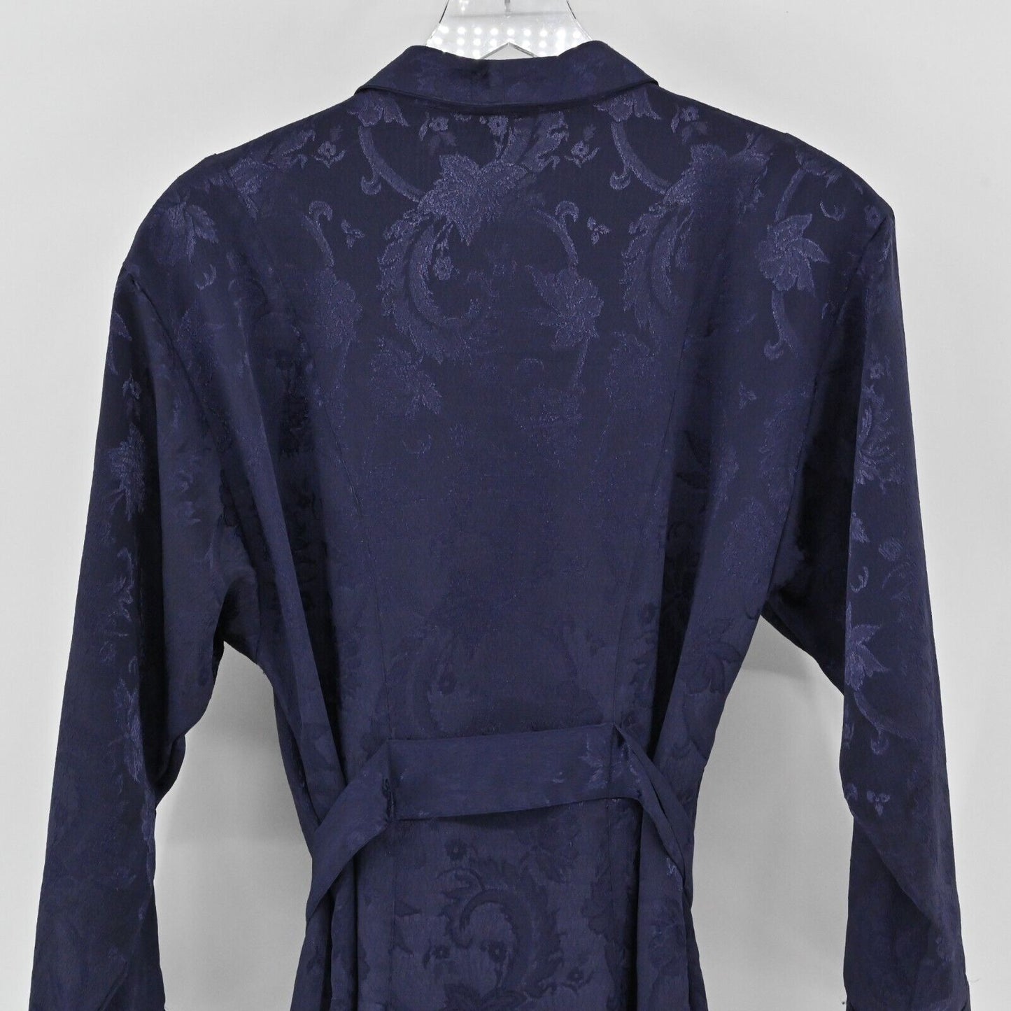 Vtg VICTORIAS SECRET Robe Womens Sz S Gold Label Long Purple Damask Floral Satin