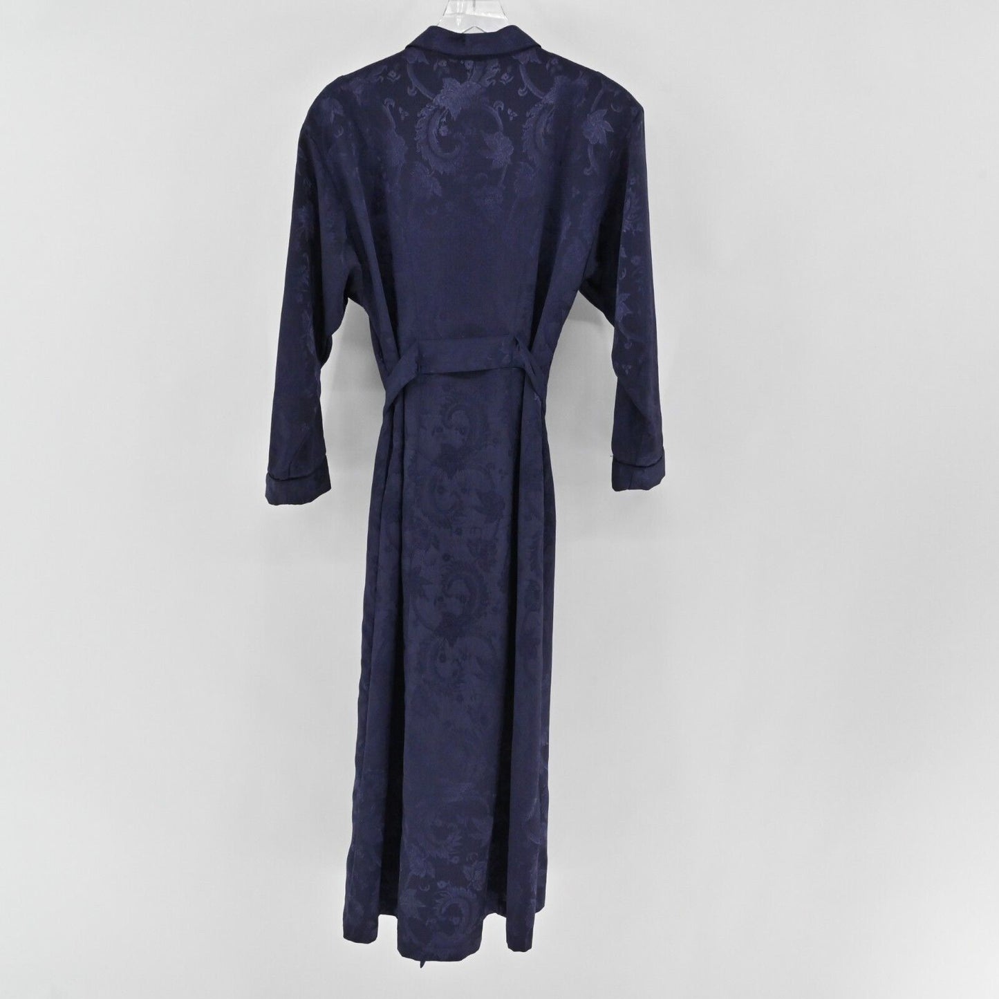 Vtg VICTORIAS SECRET Robe Womens Sz S Gold Label Long Purple Damask Floral Satin