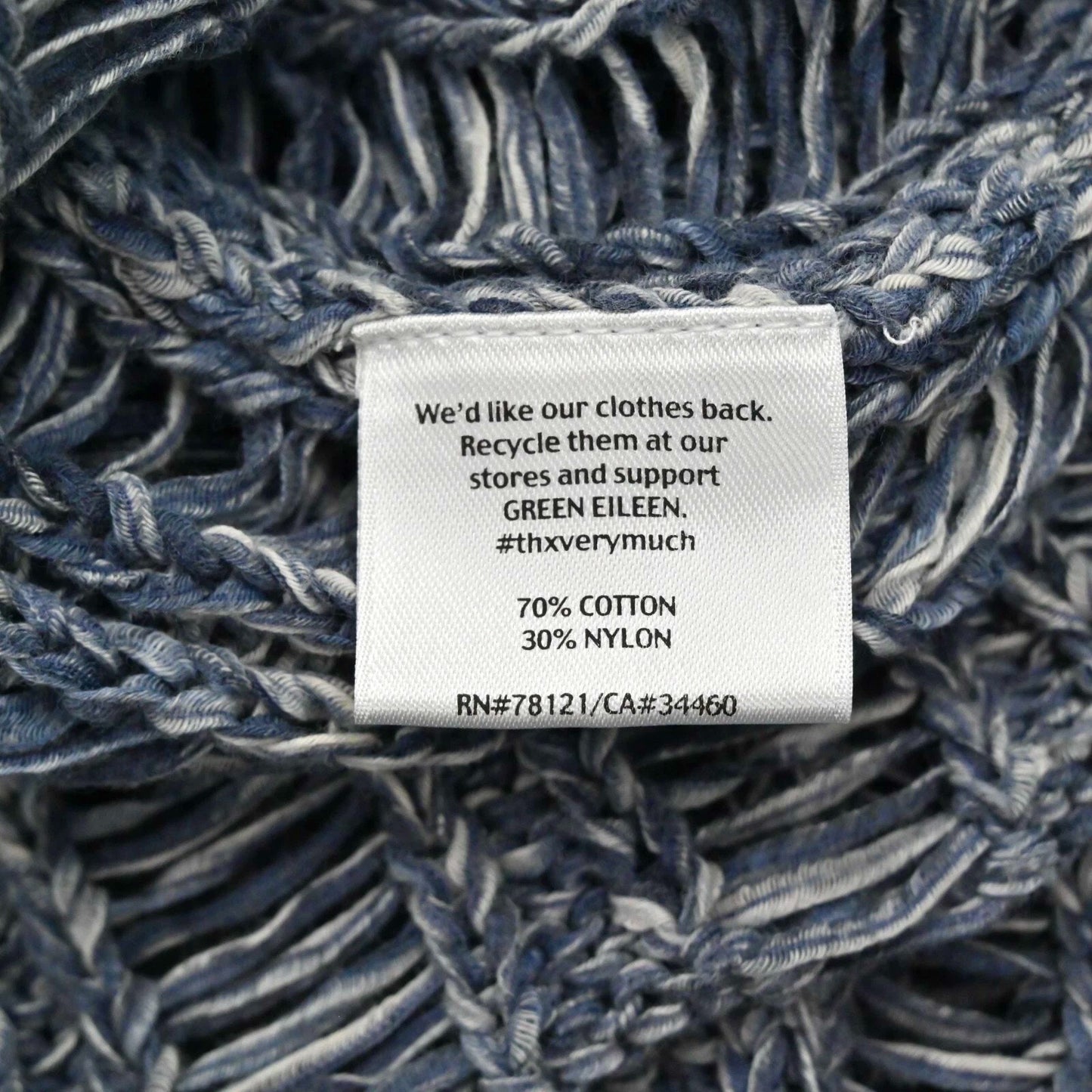 EILEEN FISHER Womens Blue Knit Sweater Size PL Wonder Ladder Pullover Boatneck