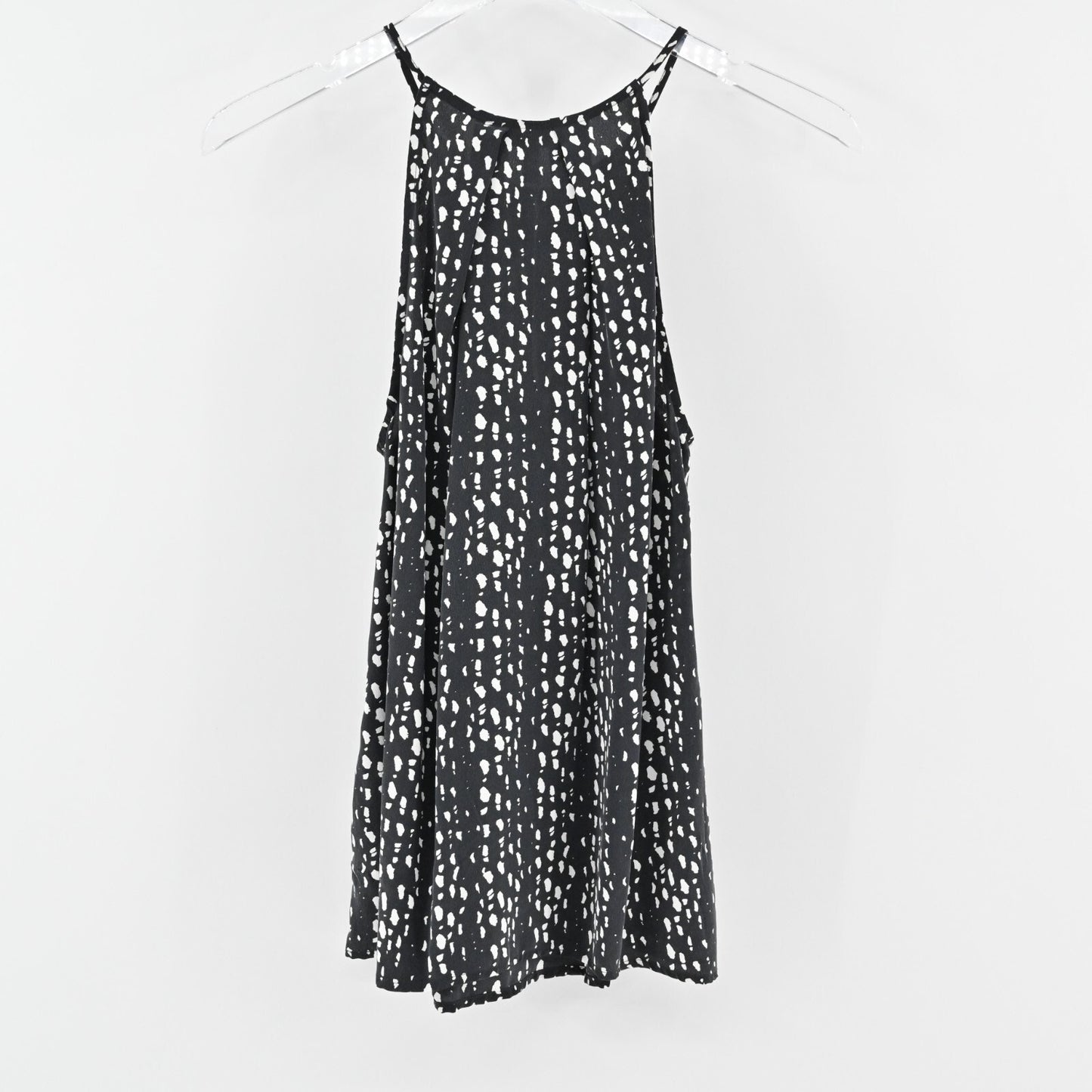 JOIE Silk Top Womens Size S Black White Print Sleeveless Blouse Minimalist Retro