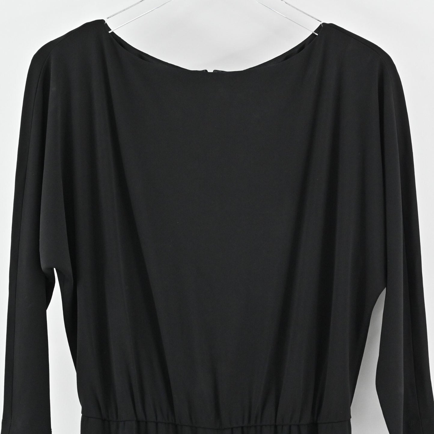 RALPH LAUREN Womens Jumpsuit Size 4 Black Bateau Neck Stretch Waist Minimalist