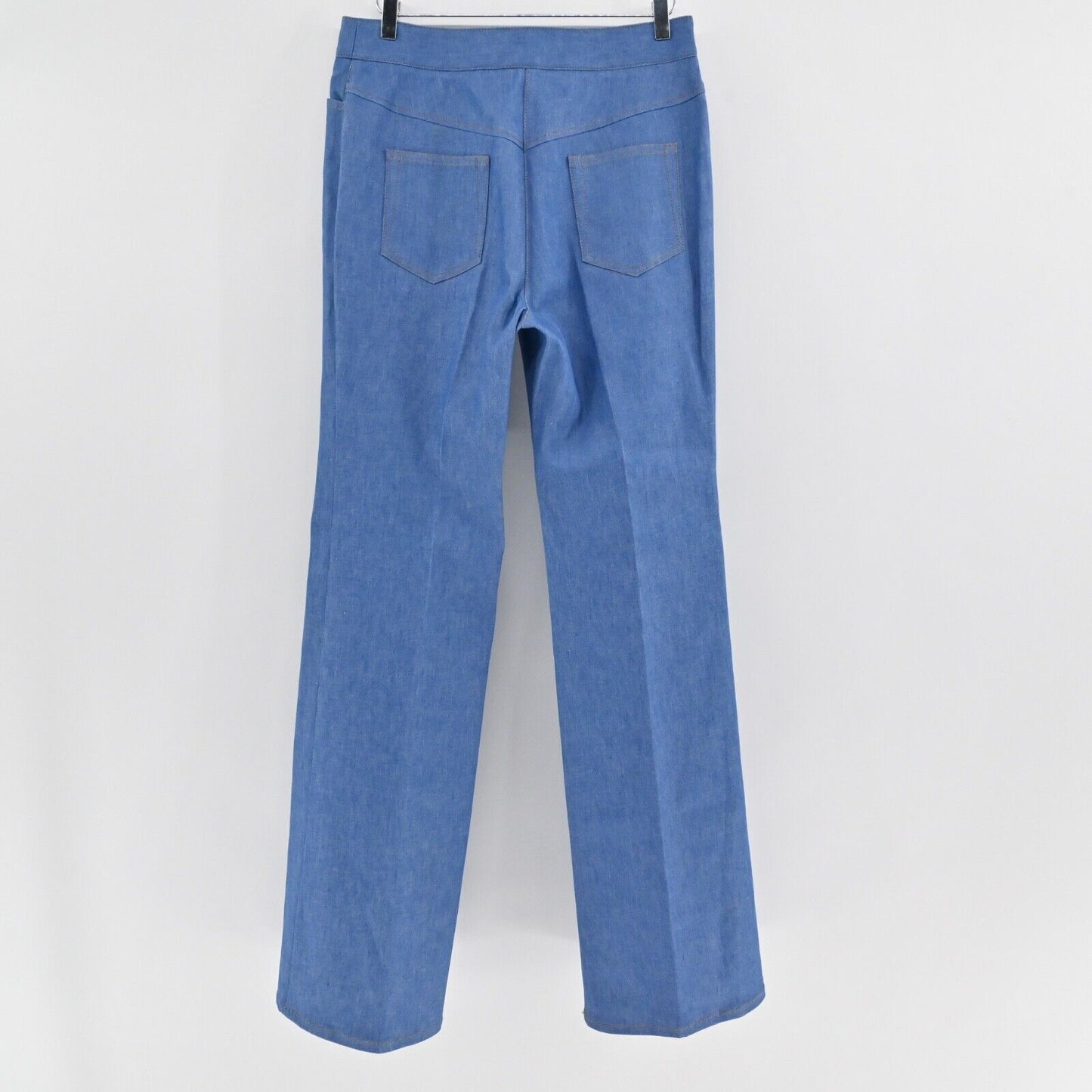 DEREK LAM Jeans Womens Sz 10 Wide Leg Sailor Button High Rise Flare Retro $795