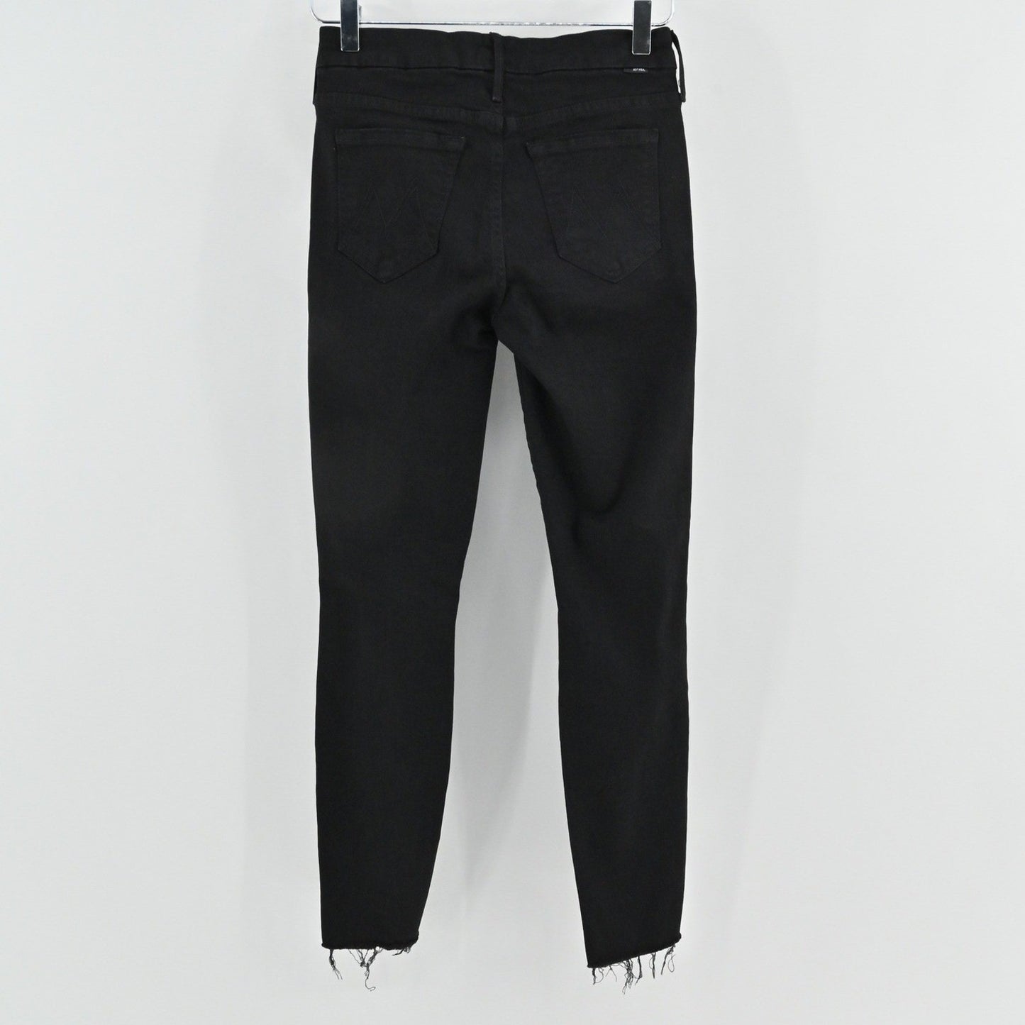 MOTHER Womens Looker Ankle Fray Jeans Size 25 Guilty as Sin Black Distressed