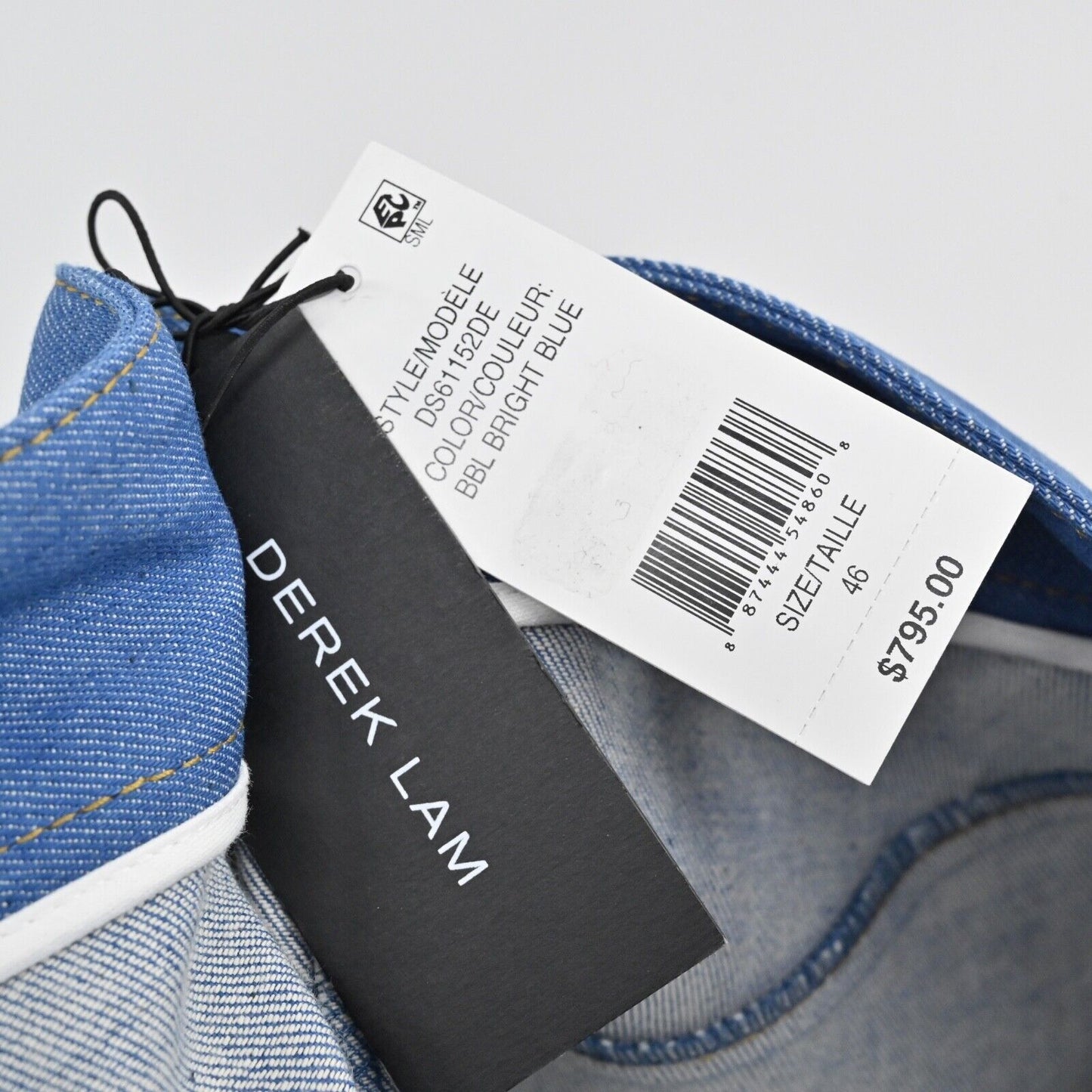 DEREK LAM Jeans Womens Sz 10 Wide Leg Sailor Button High Rise Flare Retro $795