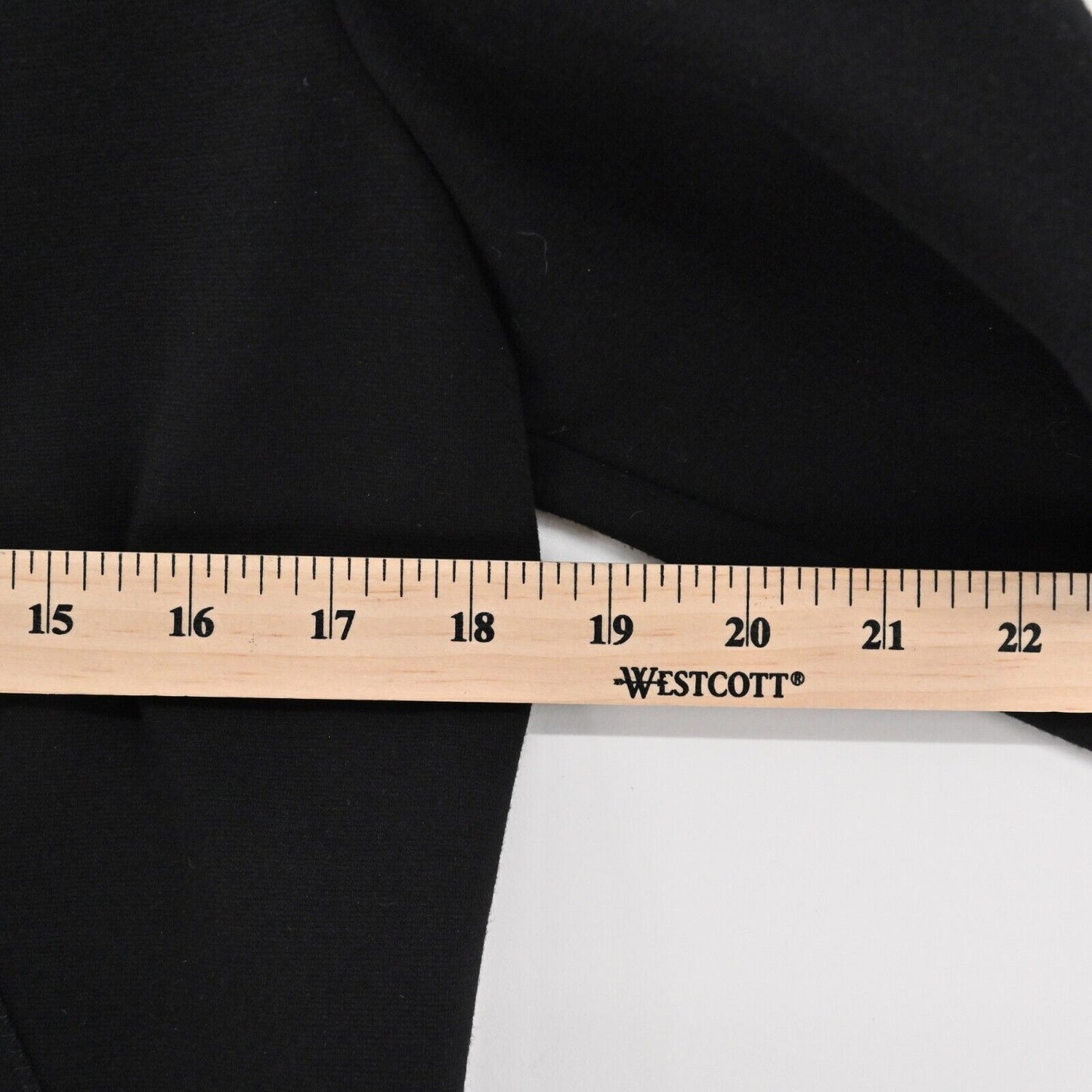 LES COPAINS Dress Size 44 Black V Neck Half Sleeve Knee Length Zip Sheath Career