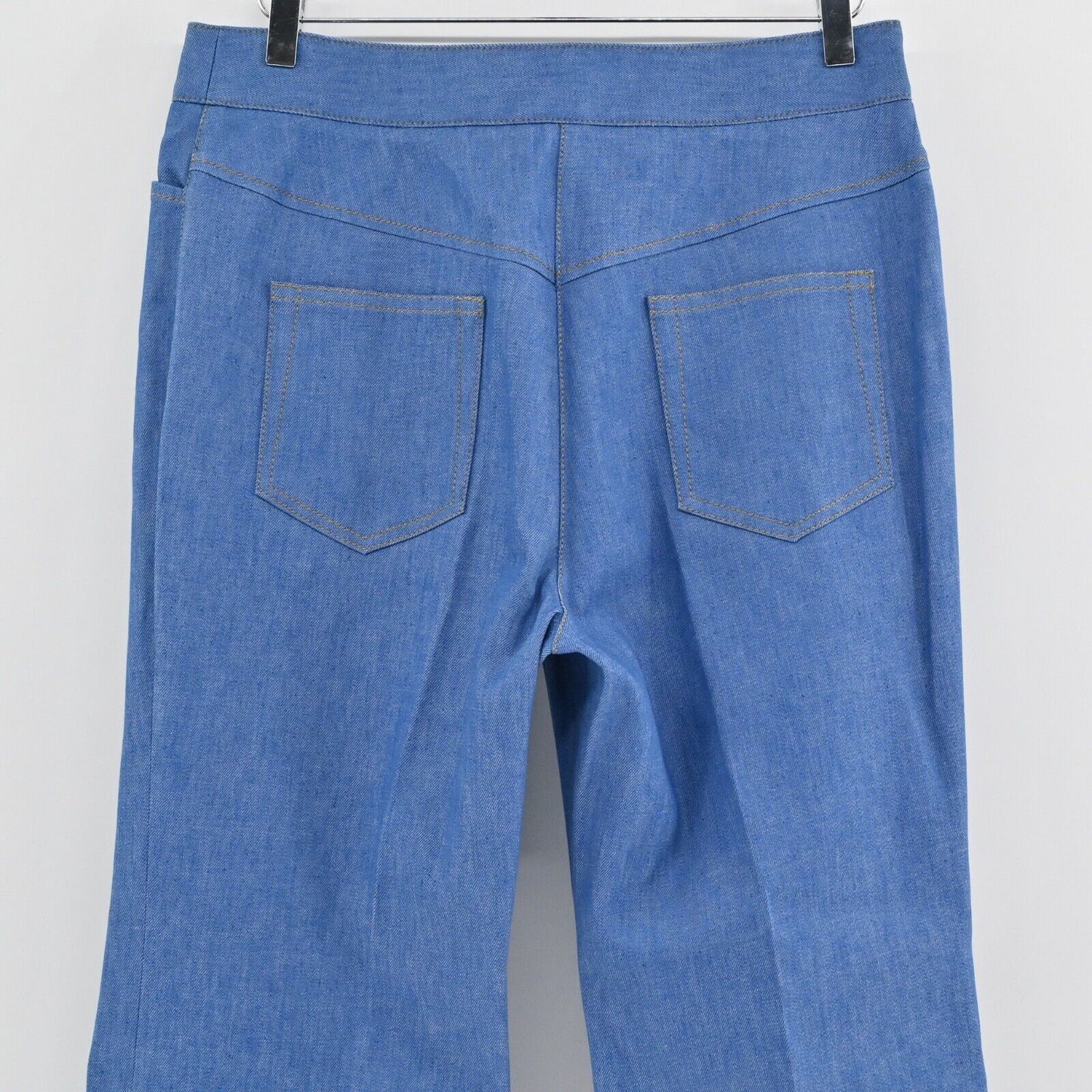 DEREK LAM Jeans Womens Sz 10 Wide Leg Sailor Button High Rise Flare Retro $795