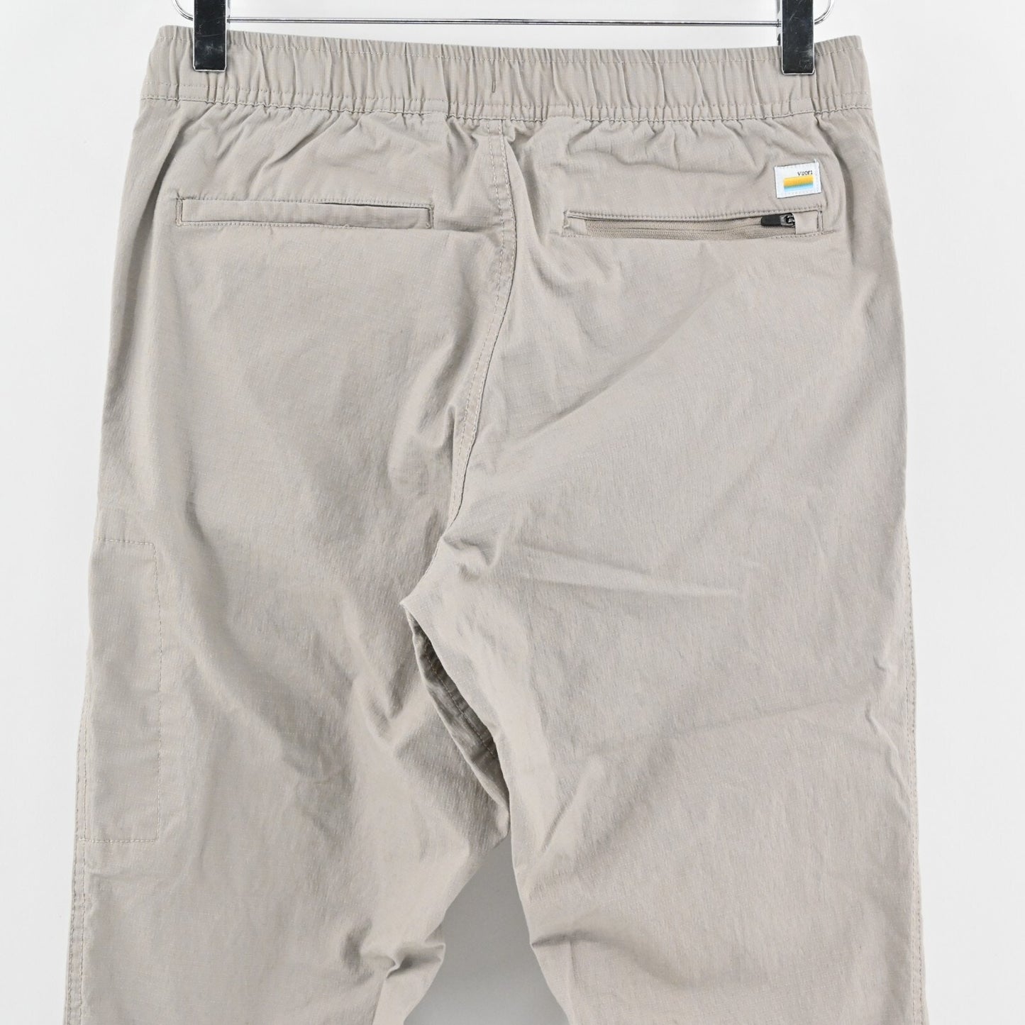 VUORI Mens Ripstop Pants Size S Climber Sesame Drawstring Zip Pocket Slim Fit