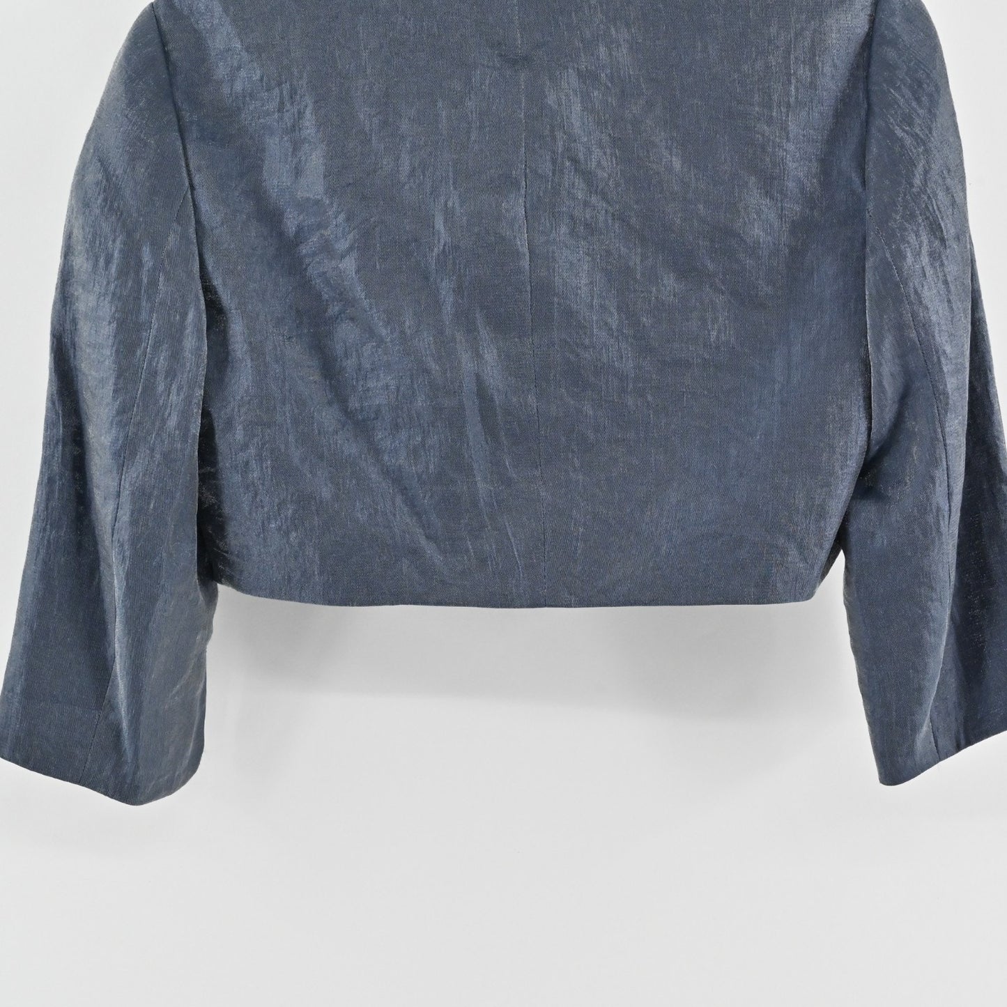 Adrianna Papell Womens Gray Cropped Bolero Jacket Size 8 Open Front 3/4 Sleeve
