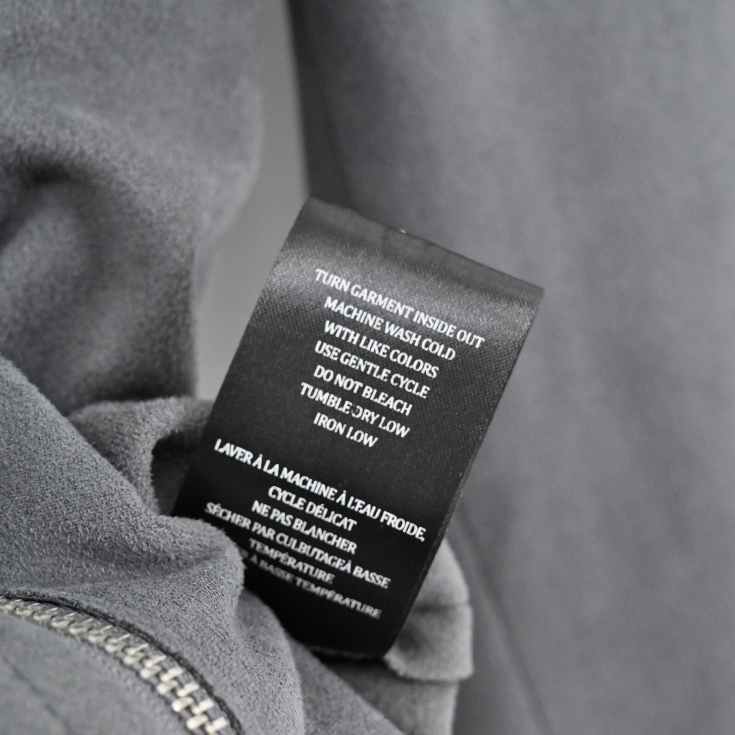 BLANKNYC Jacket Womens Size XXL Faux Suede Silver Screen Gray Moto Full Zip
