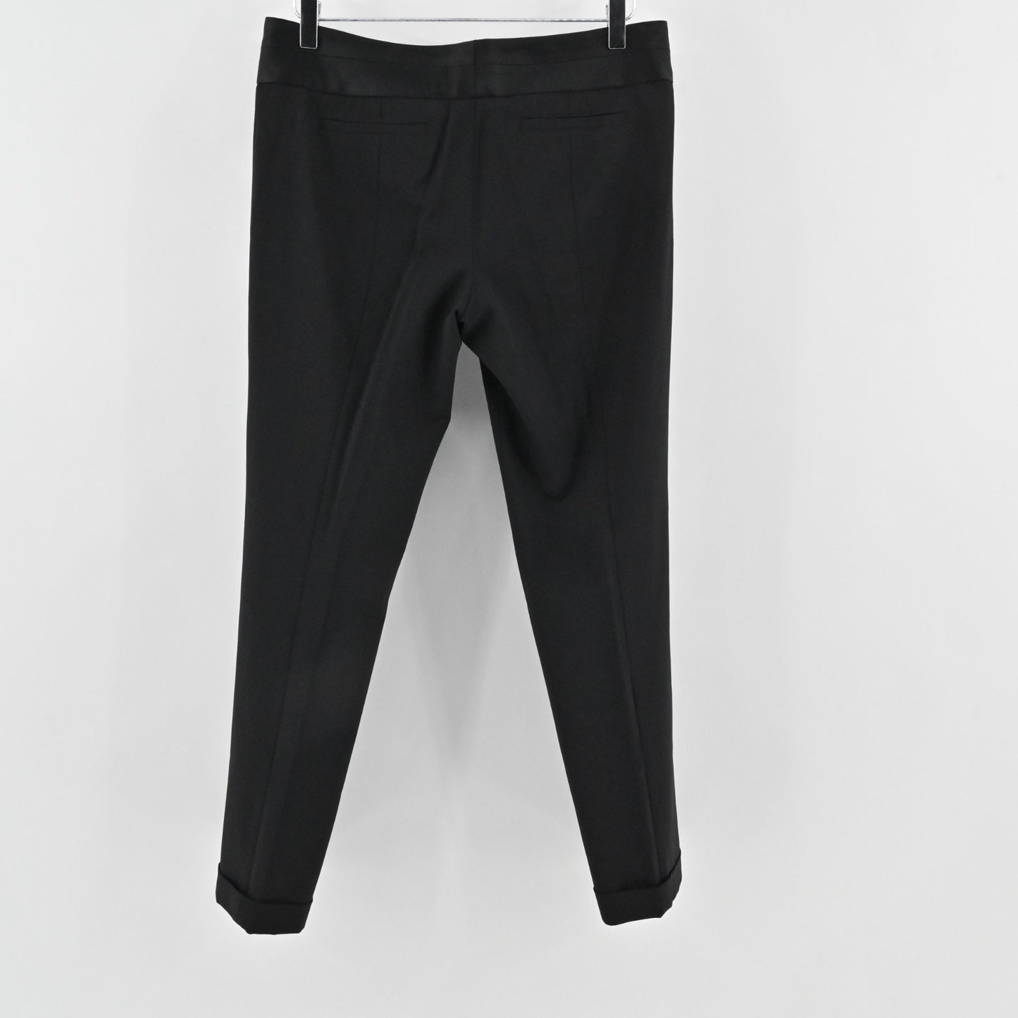 Cynthia Steffe Womens Wool Straight Trousers Size 8 Cuffed Black Pants Retro NEW