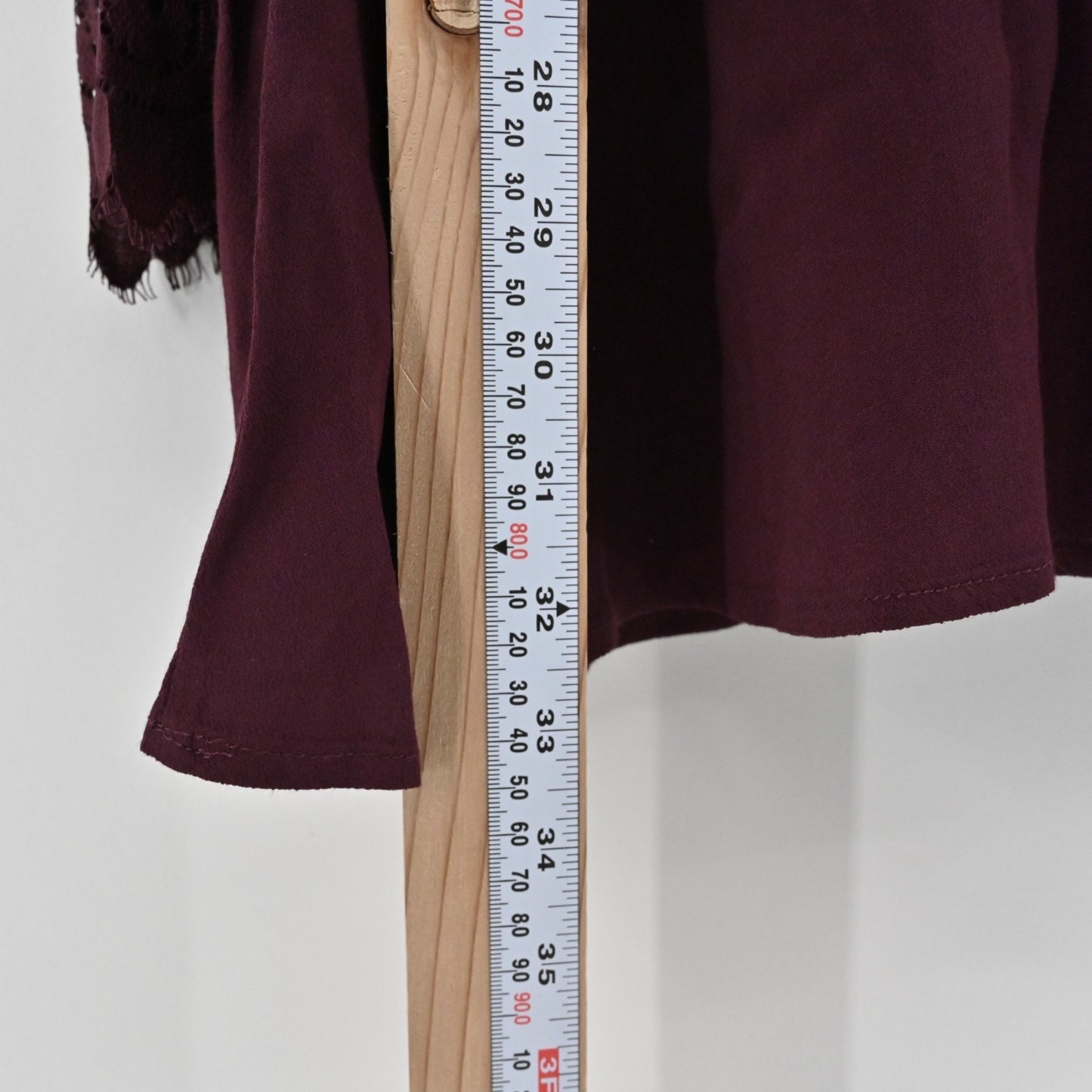 ALTAR'D STATE Boho Bell Sleeve Dress Sz L Shift Burgundy Floral Lace Whimsigoth