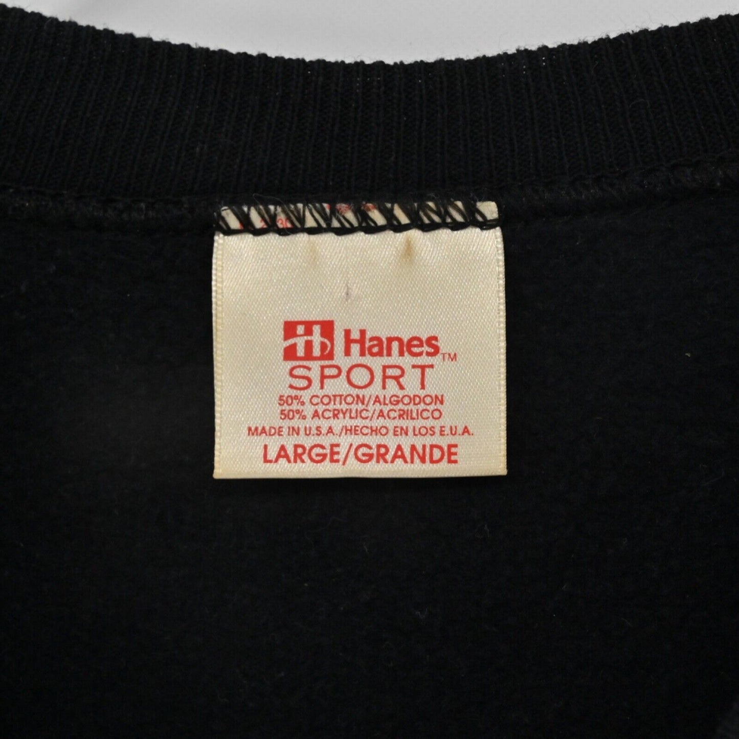 Vtg HANES Sweatshirt Womens Size L Black Glitter Puff Paint Autumn Birds USA 90s