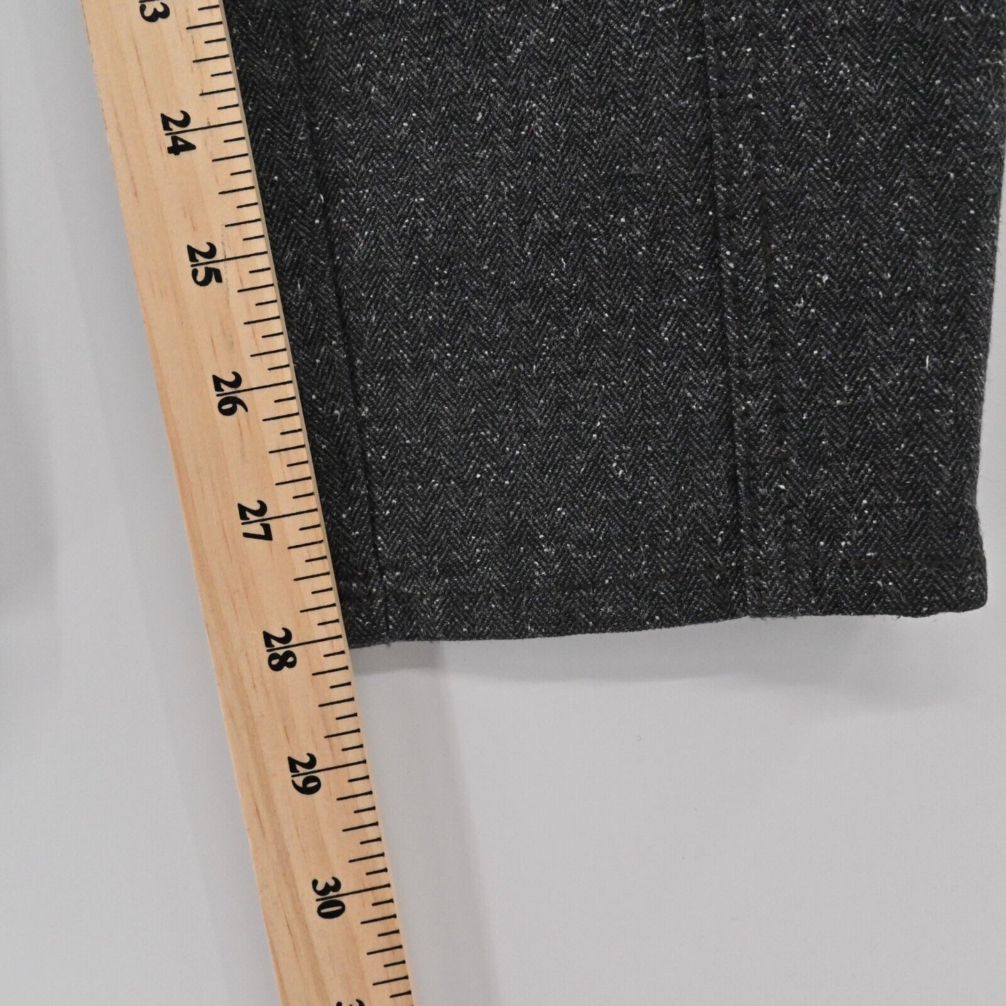 J CREW Pants Womens Size 4 Stretch Skinny Herringbone Grey Ankle Zip Academia