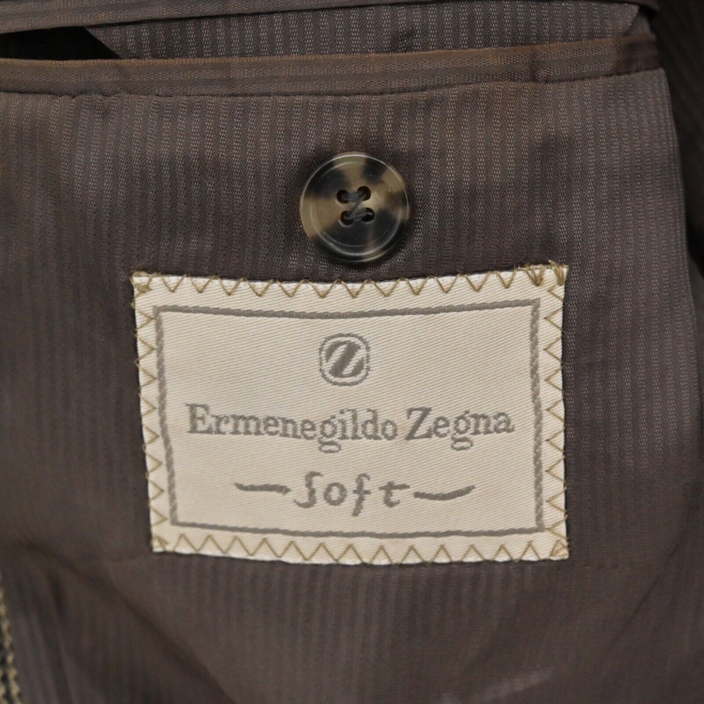 Vtg ERMENEGILDO ZEGNA Blazer Mens Sz 52 Brown Plaid Mohair Academia Houndstooth
