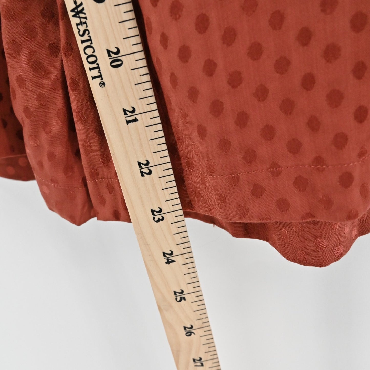 ANTHROPOLOGIE Wide Leg Pants Womens Size S Dolan Rust Polka Dot Crop Pull On