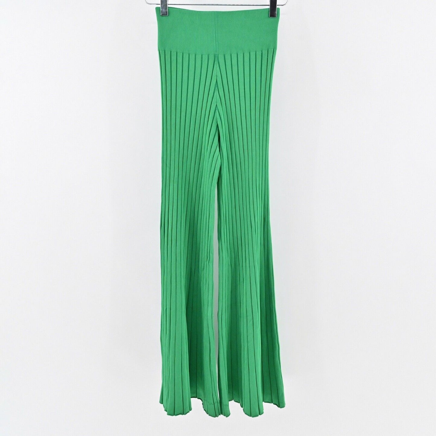 ALC Pants Womens Size XS Kelly Green Astrid Ribbed Flare Bell Bottom High Rise
