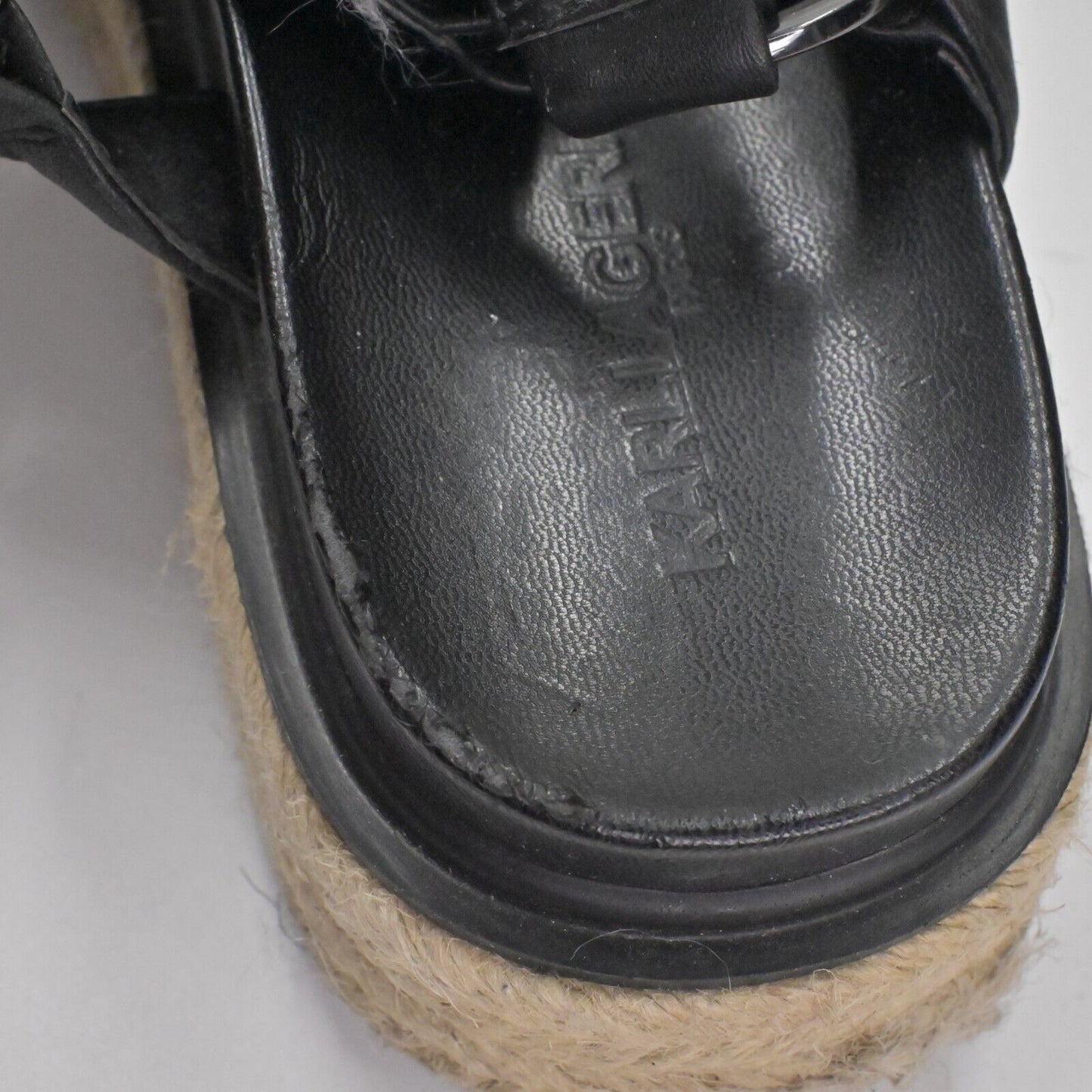 KARL LAGERFELD Womens Sz 7.5M Shoe Palma Chain Detail Espadrille Platform Sandal