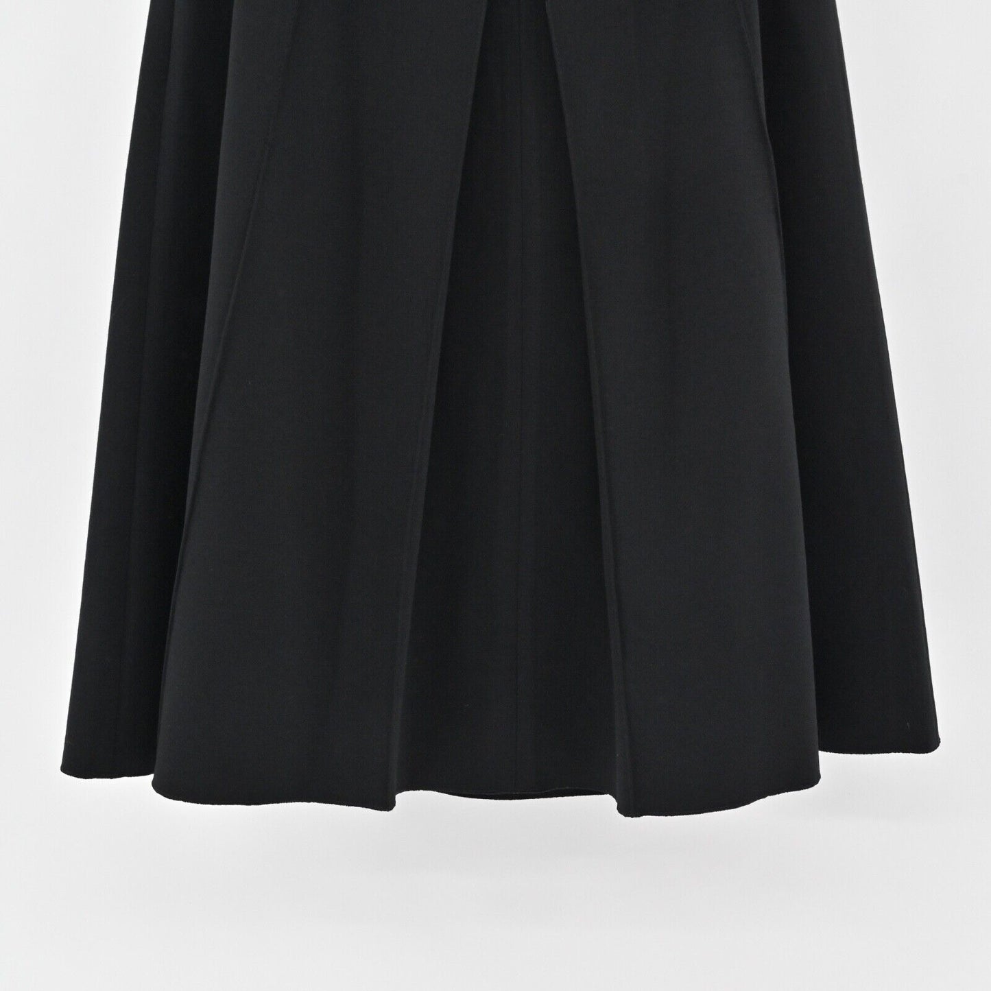 LES COPAINS Skirt Size 46 Black Knee Length Pleated A Line Jersey Stretch Retro
