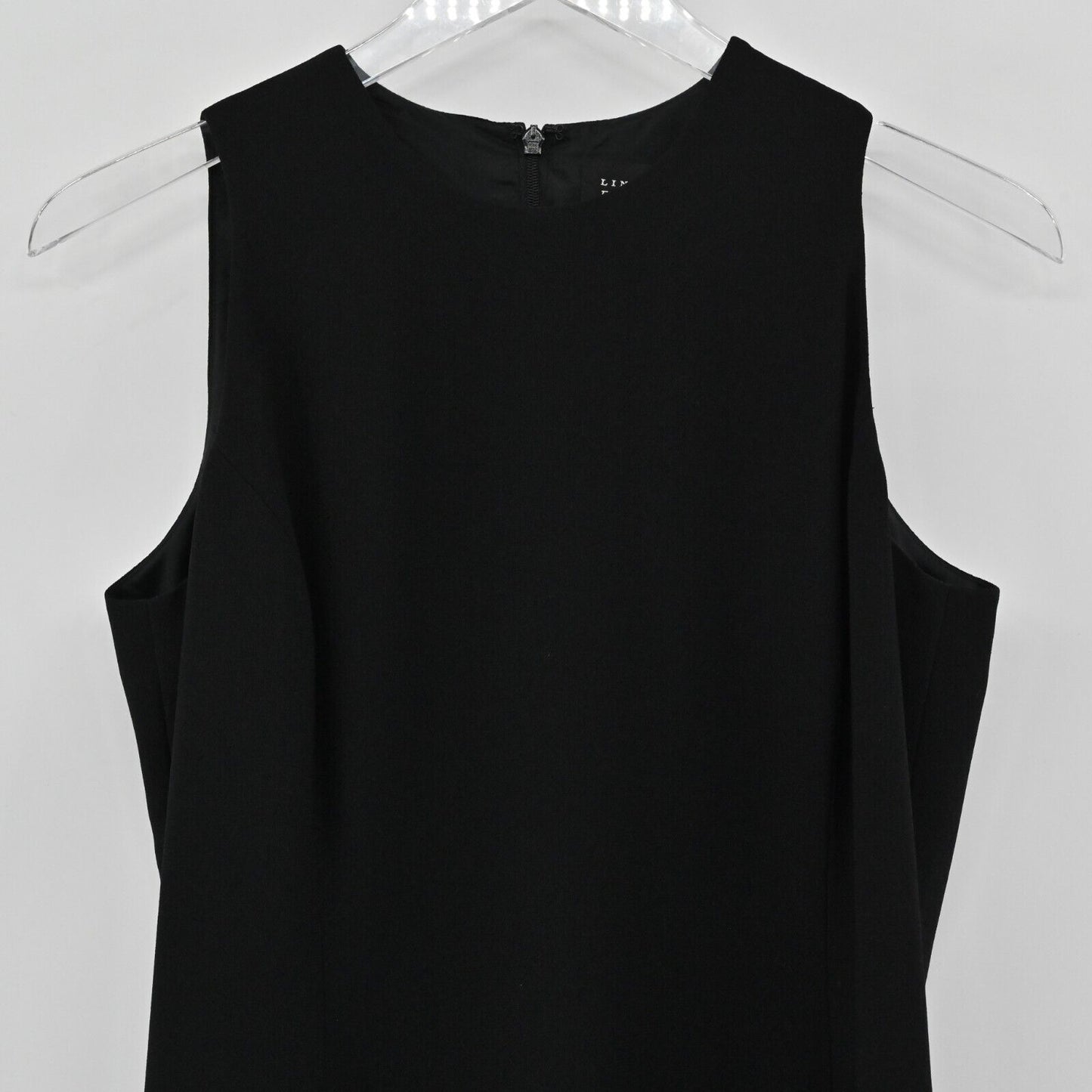 ELLEN TRACY Dress Womens Size 10 Linda Allard Sleeveless Solid Black Sheath NEW