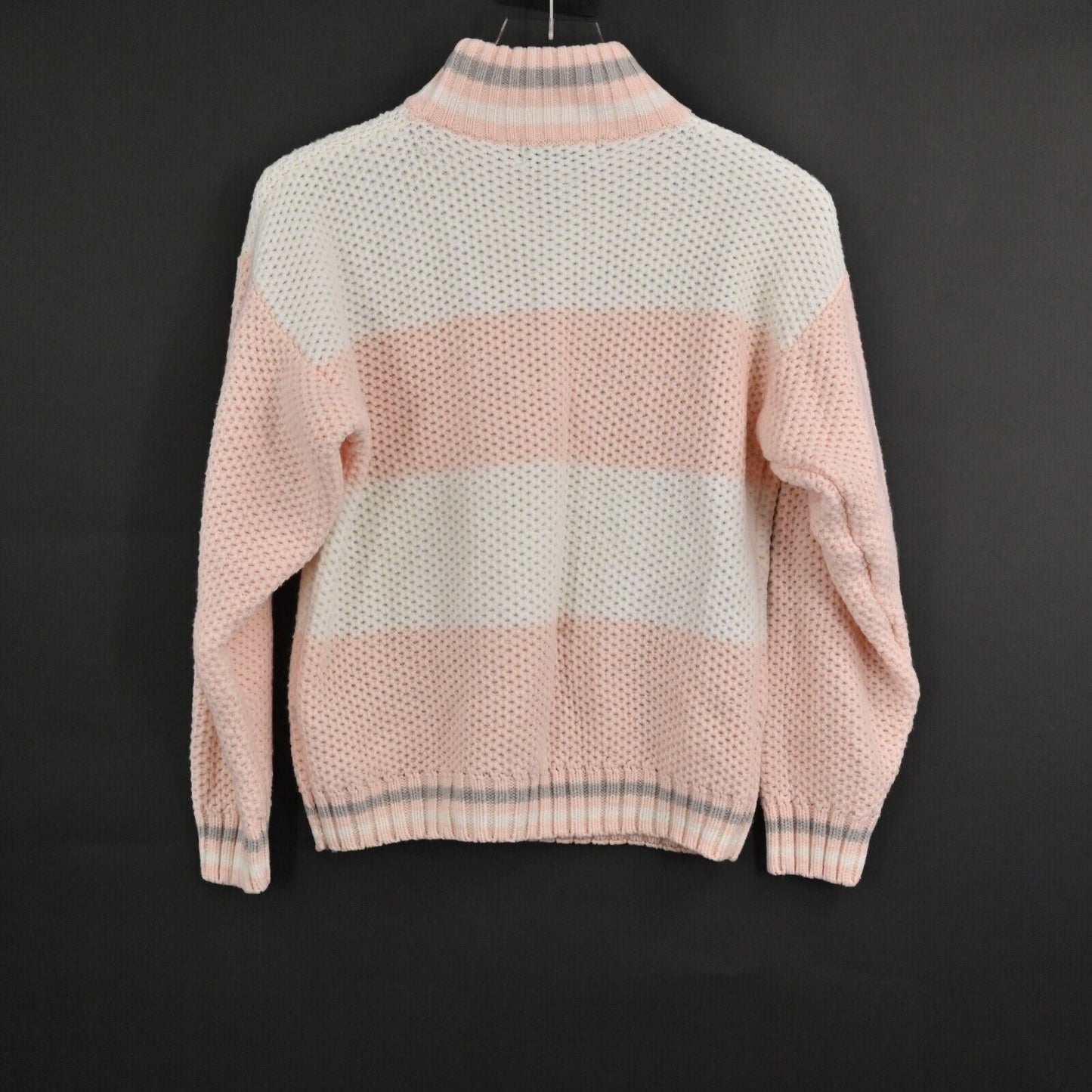 Vtg Pastel Sweater Size M Fairy Kei Plaid Chunky Knit Mock Neck Kawaii Cute Goth