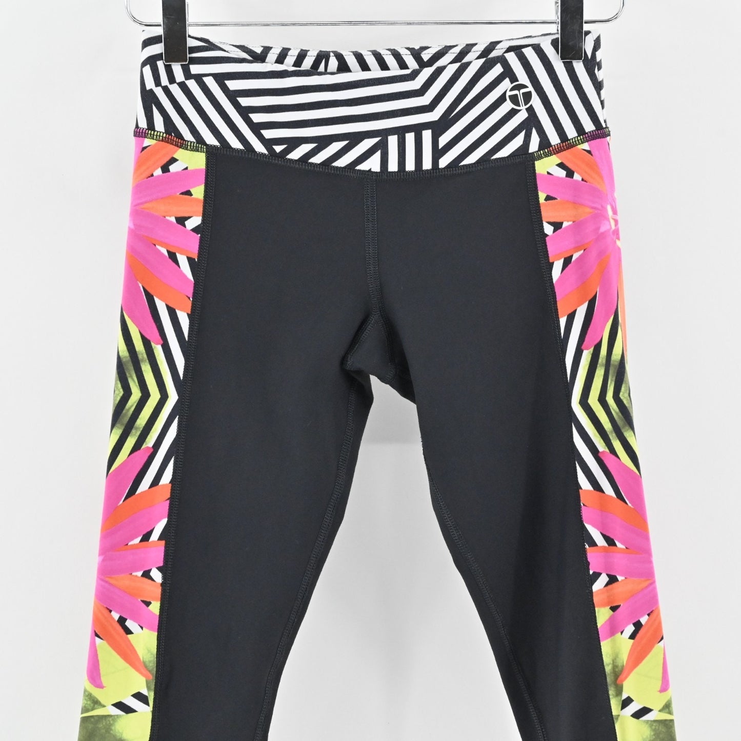 TRINA TURK Womens Recreation Tropicana Leggings Size S Black Athletic Neon Pants