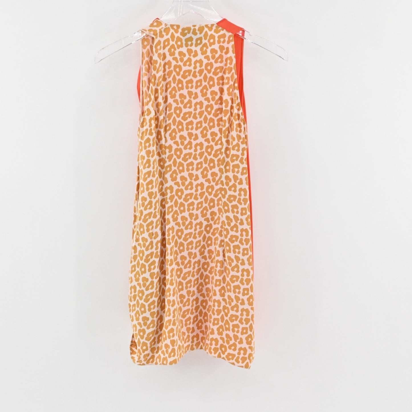 3.1 Phillip Lim Silk Dress Size 2 Orange Leopard Print Panel Sleeveless Mini