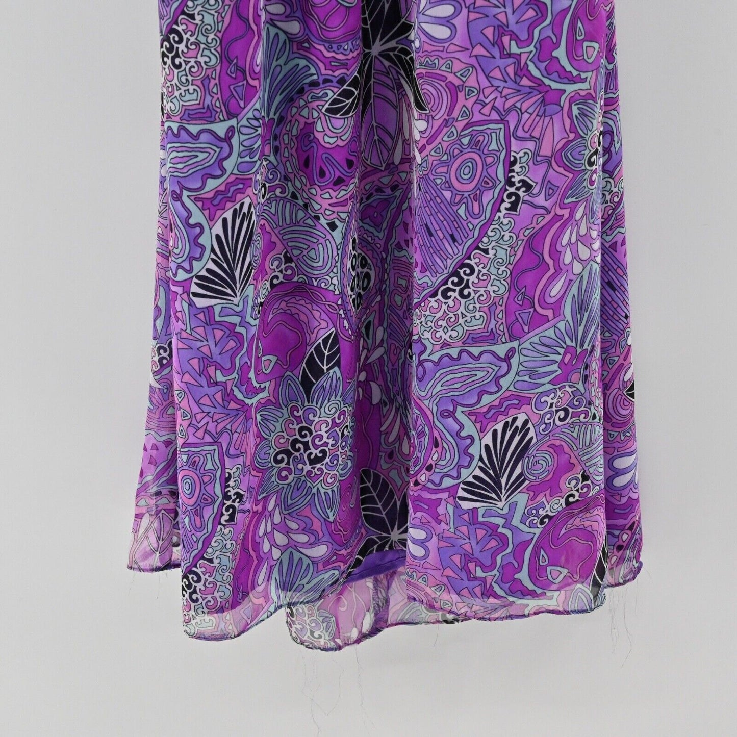 Vtg GUNNE SAX Dress Womens Size 3 Purple Paisley Millennium 2000 Halter Maxi USA