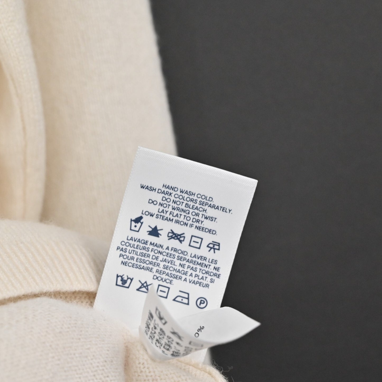 LANDS END Womens Cashmere Sweater Size S Cream Knit Crew Neckline Classic Luxury