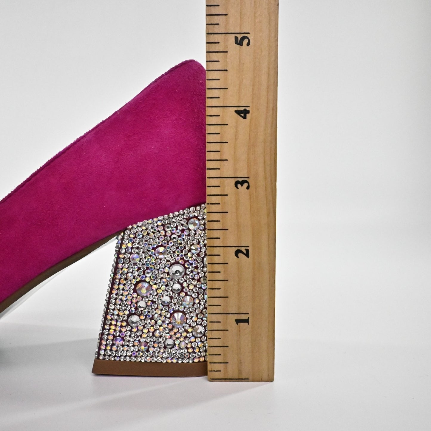 Betsey Johnson Womens Paige Suede Leather Heels Size 6.5M Pink Rhinestone Pumps