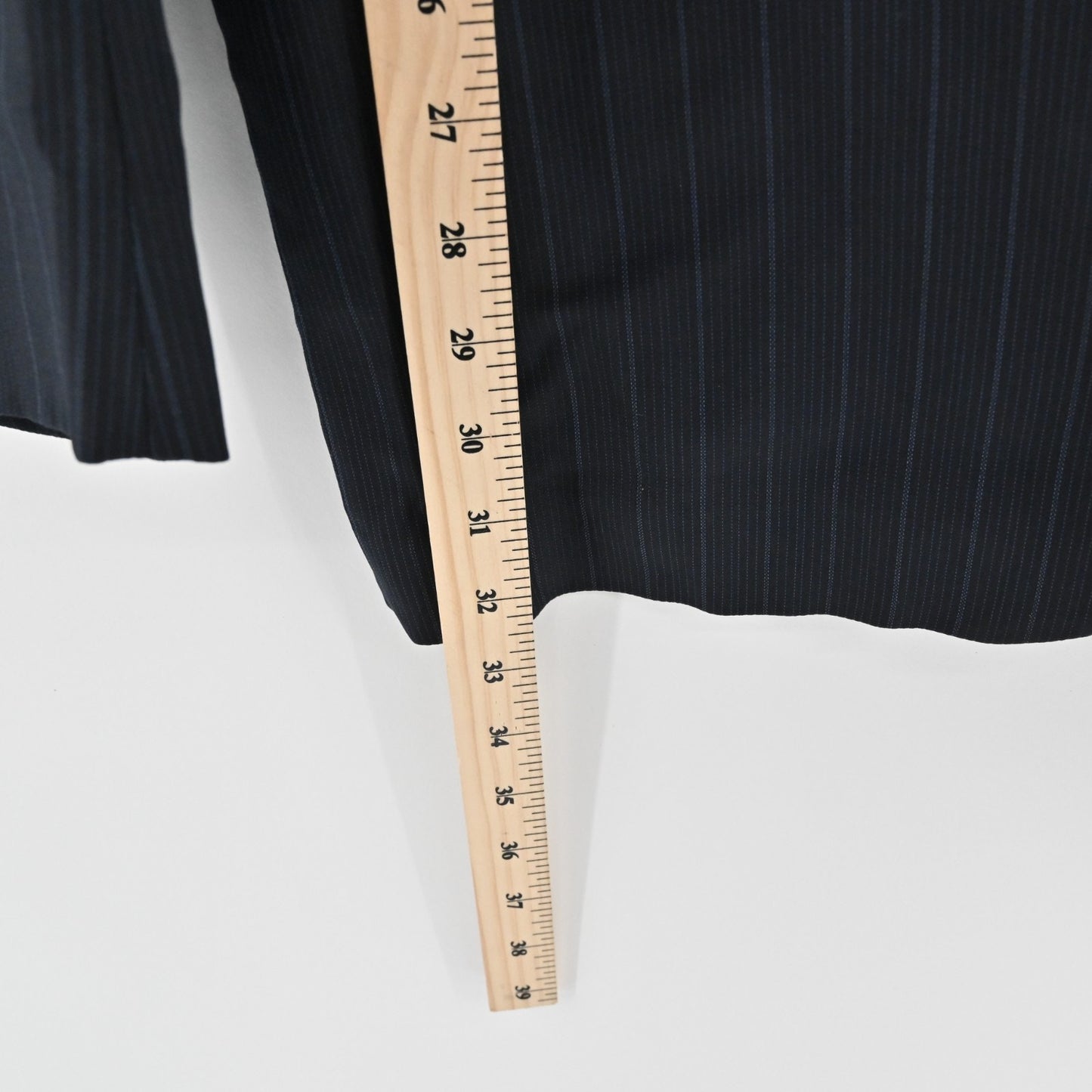 Vtg BURBERRY Mens Pinstripe Blazer Size 42R Wool Sport Coat Black Union Made 90s