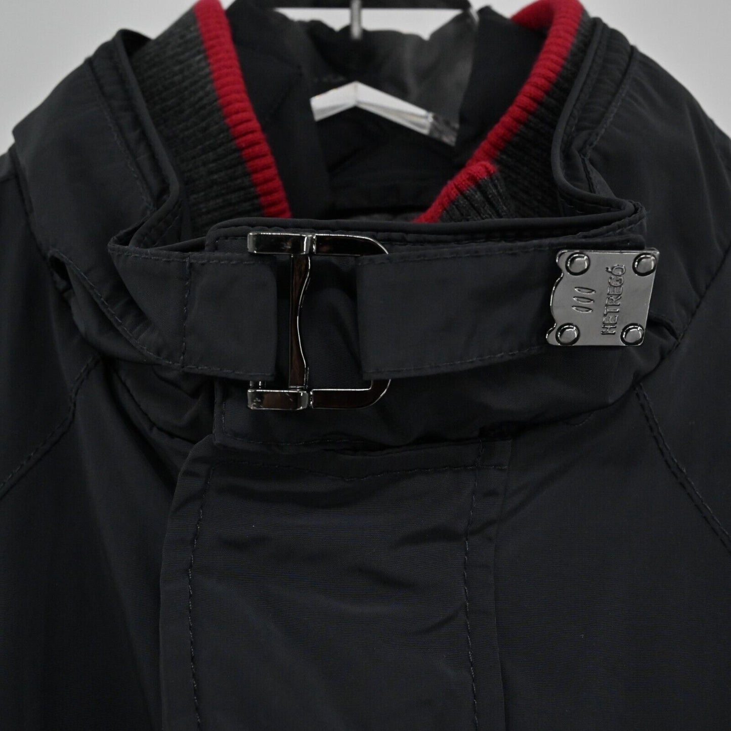 HETREGO Jacket Mens Size 58 Long Sleeve Black Zip Button Double Layer NEW