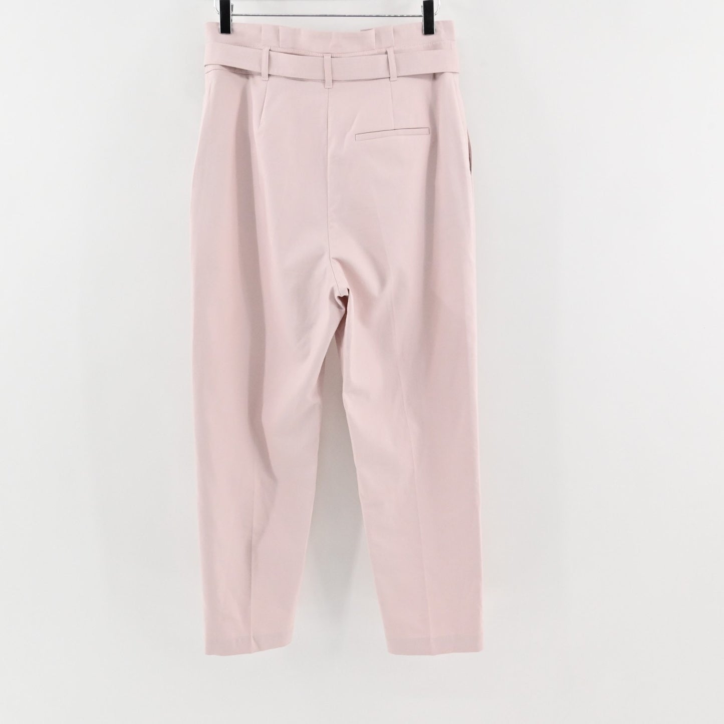Ted Baker Womens Belted Tapered Pants Size M Light Pink High Rise Pleated Chino