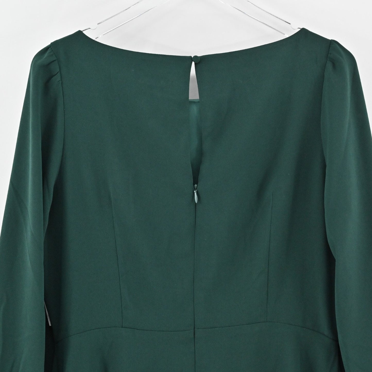 ALEXIA ADMOR Midi Dress Size 12 Emerald Green Bateau Neck ALine Long Sleeve NEW
