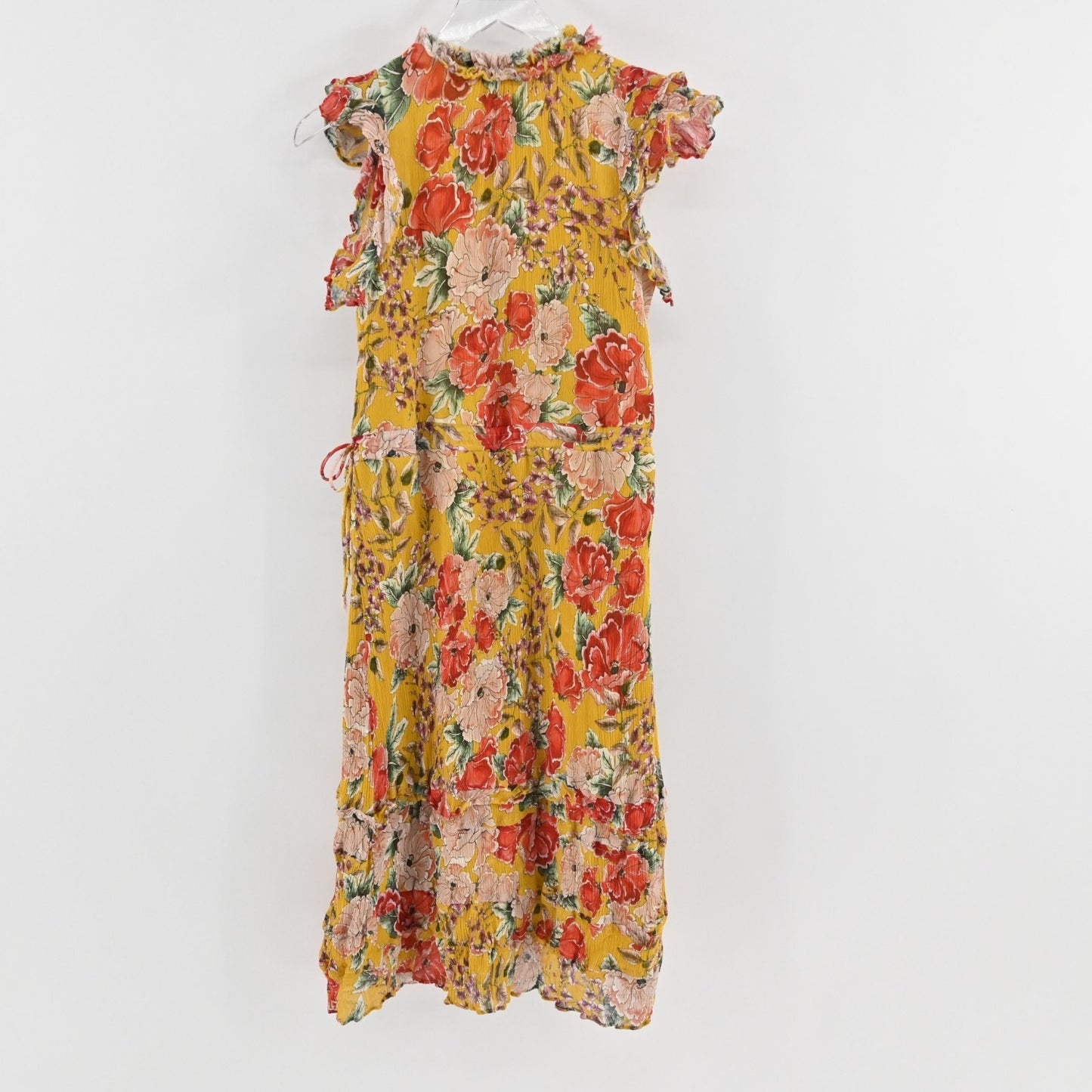 Anthropologie Dolan Ellory Dress Size XS Silk Floral Ruffle Flutter Sleeve Boho