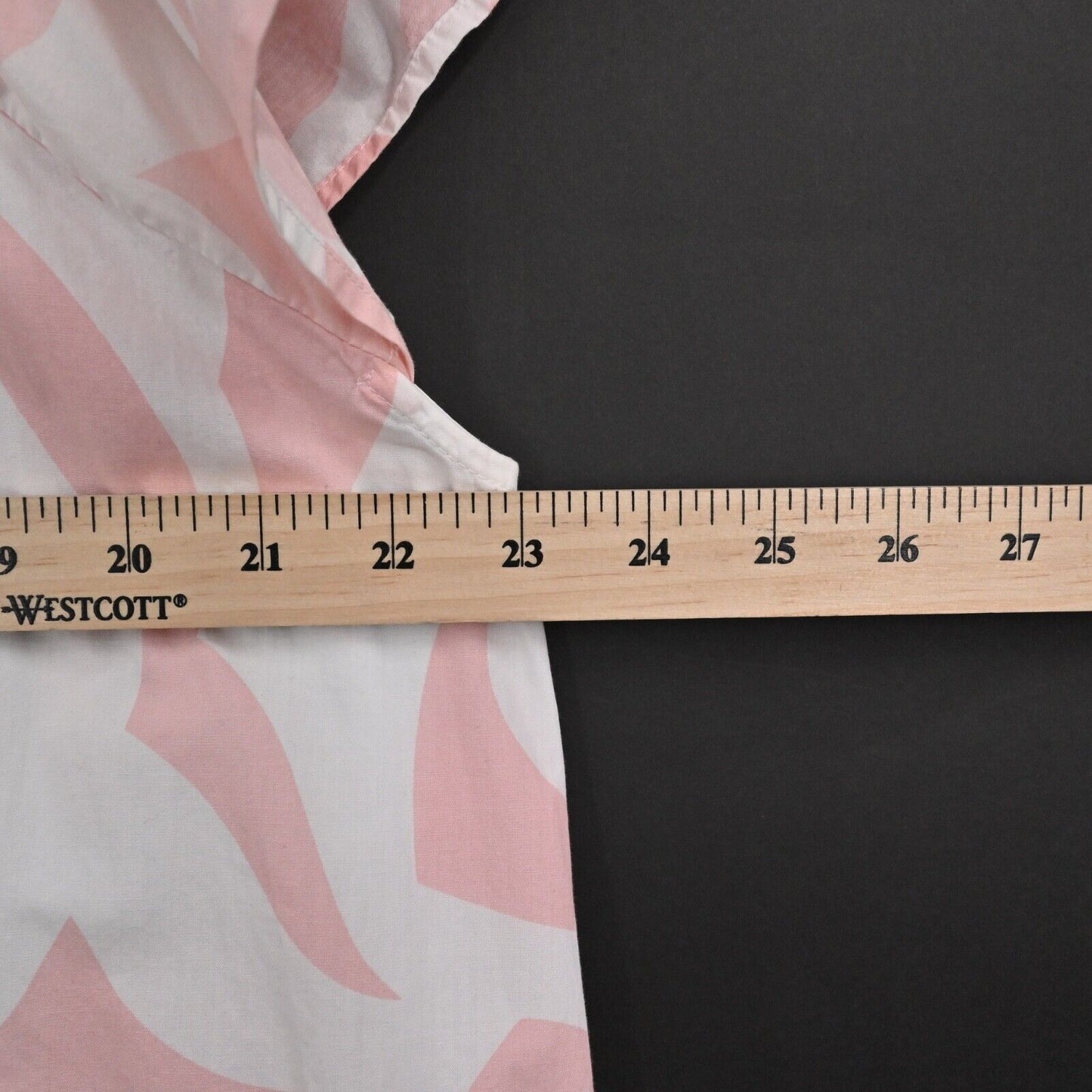 WOOLWORTHS Dress Size M Pink Geometric Print Cotton V Neck Flutter Sleeve Shift