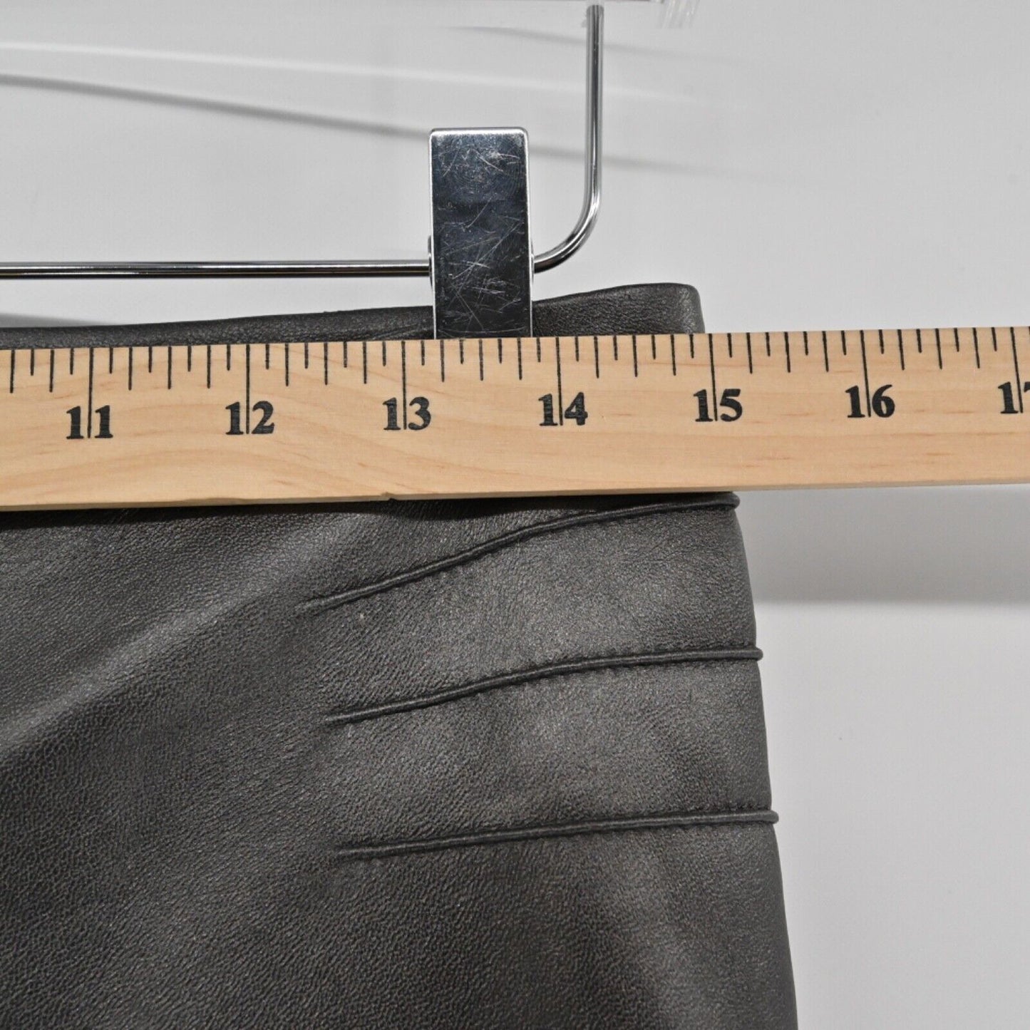 Vtg CACHE Pants Womens Size 4 Gray 100% Lamb Leather Mid Rise Bootcut Retro 00s