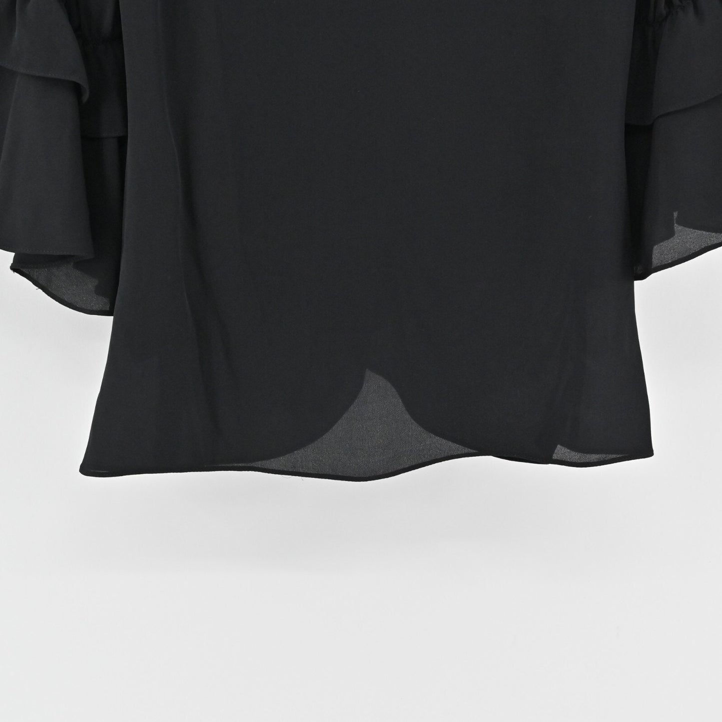 KOBI HALPERIN Womens Silk Top Size XS Demy Black Ruffle Whimsigoth Blouse NEW