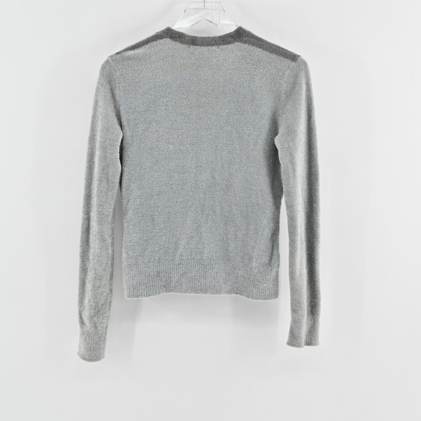 ARMANI EXCHANGE Womens Cardigan Sweater Size S Academic Gray Logo Patch Pocket