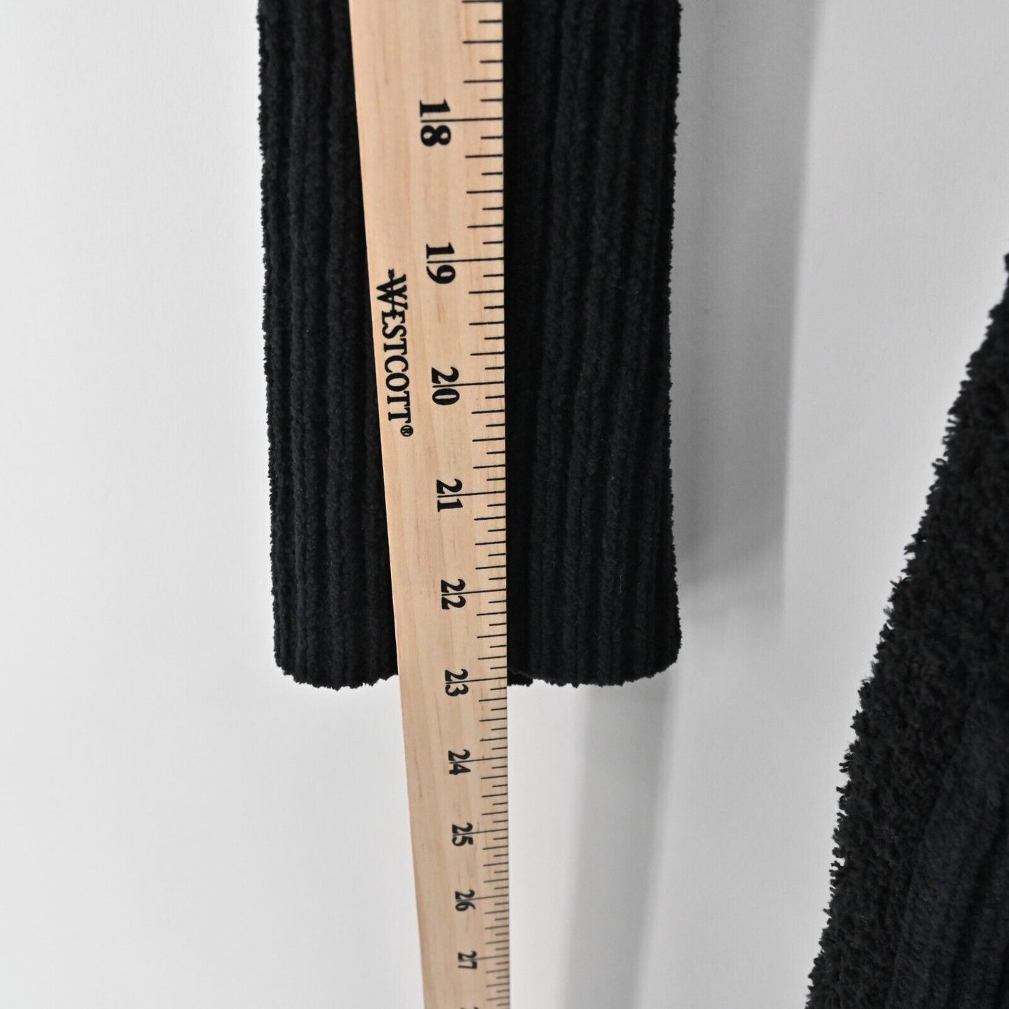 NATORI Robe Womens Sz L Black Fleece Belted Comfort Sherpa Plush Soft Cozy JOSIE