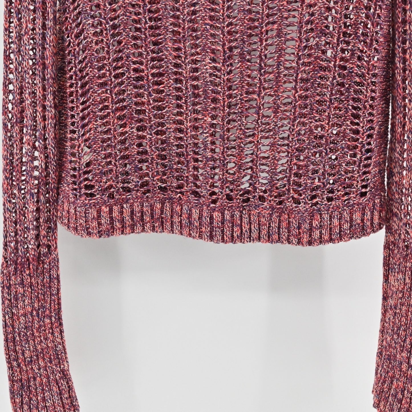 Free People Womens Goccia Open Crochet Sweater Size M Linen Blend Cropped Boho