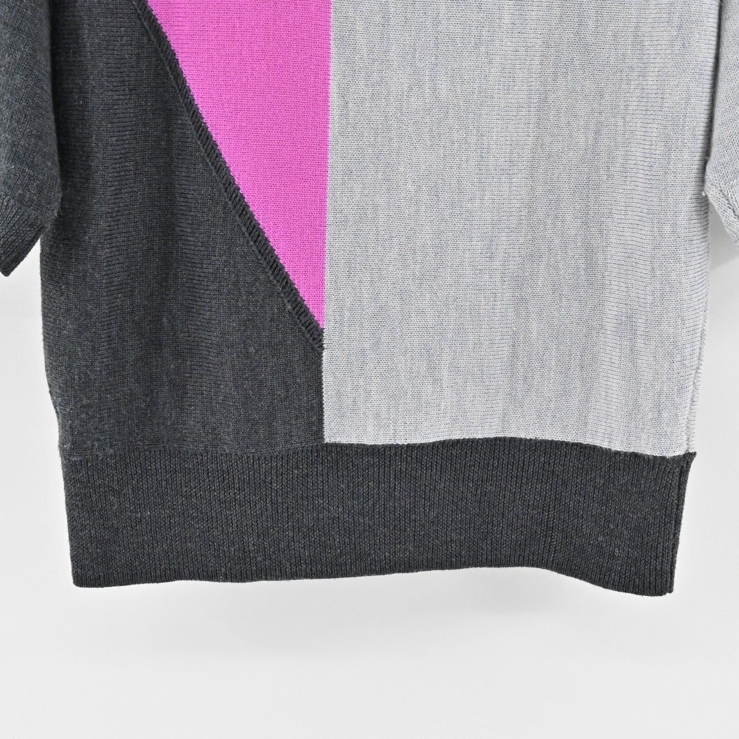 TRINA TURK Sweater Womens Sz S Merino Wool Color Block Dolman Sleeve Knit Retro