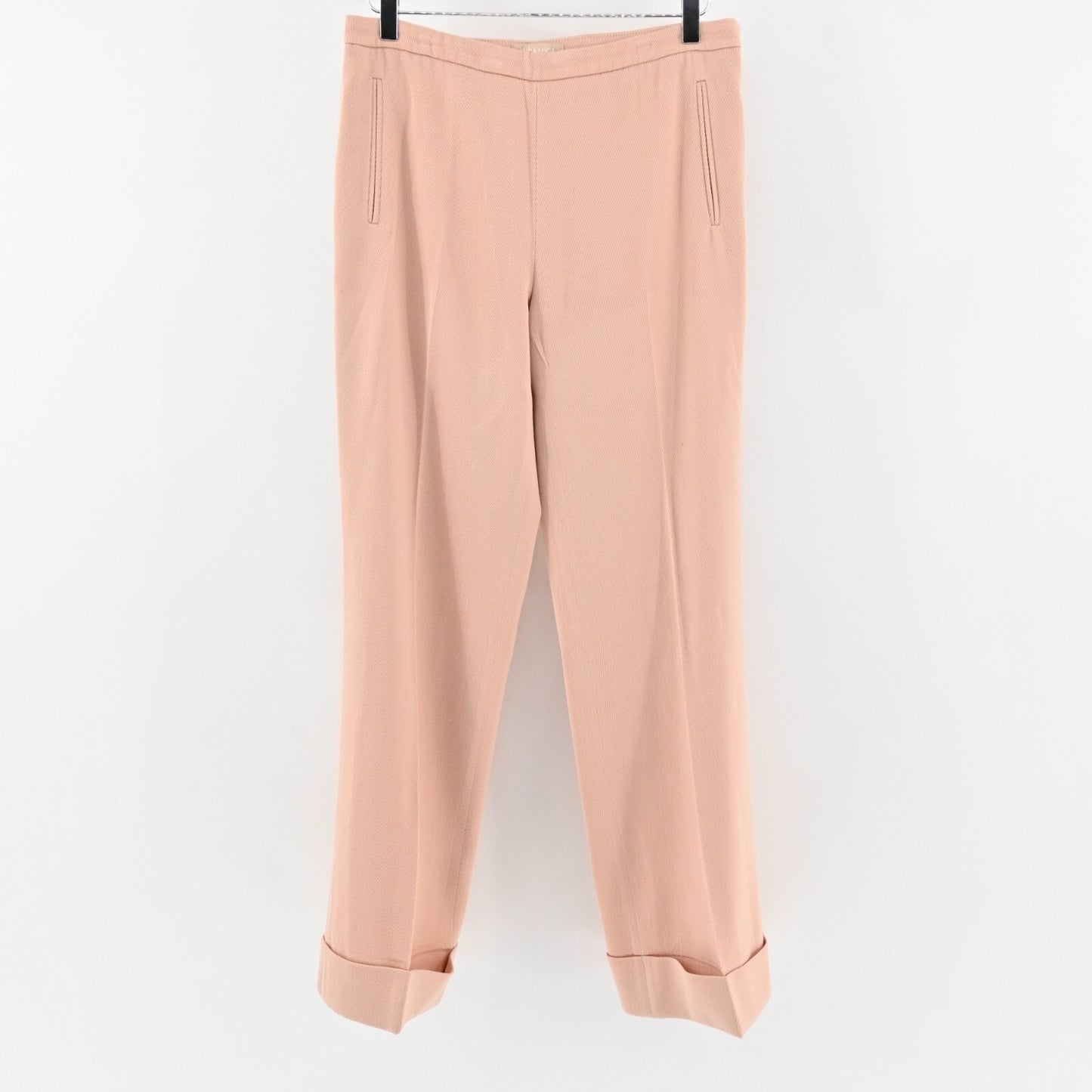 LUCA LUCA Pants Womens Size 44 Wool Solid Peach Cuffed Hem Relaxed Leg Trousers