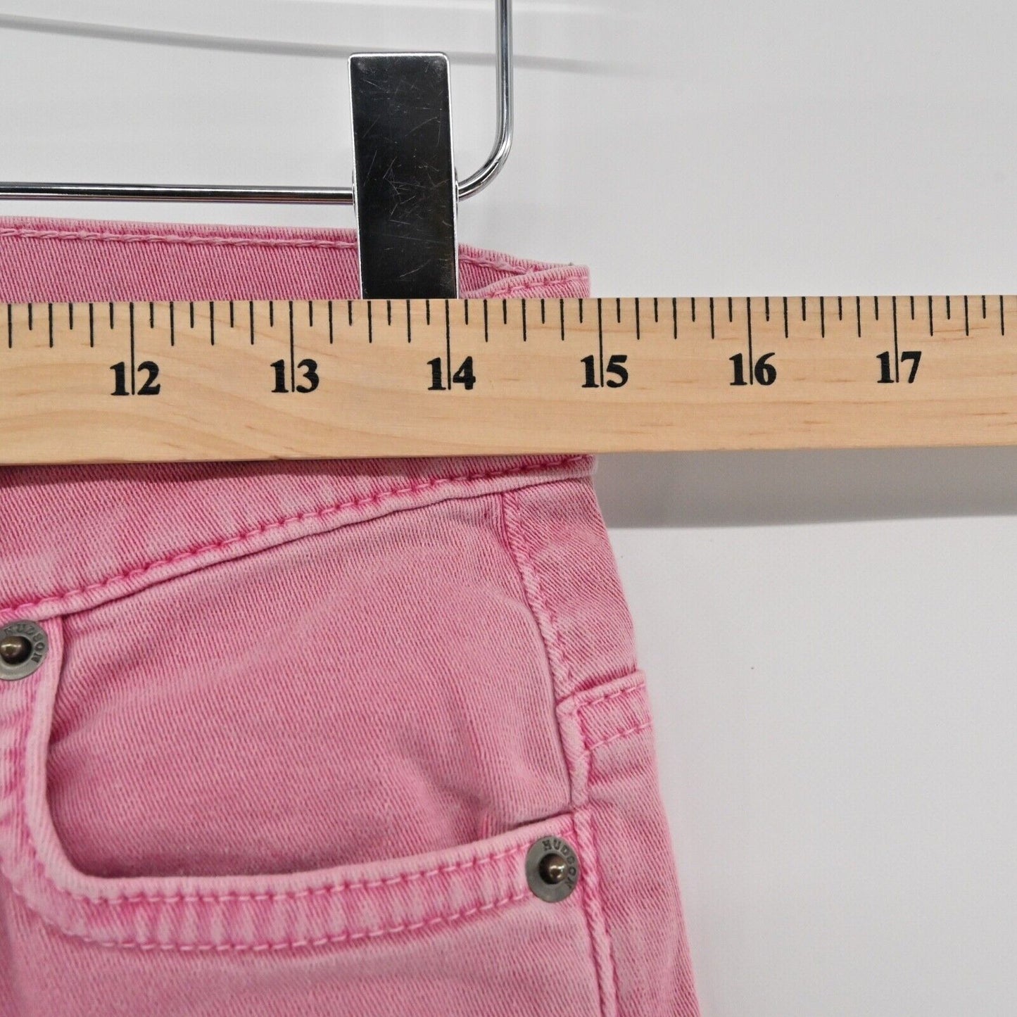 HUDSON Jeans Womens Sz 24 Pink Dax Cropped Boyfriend Stretch Mid Rise Retro USA